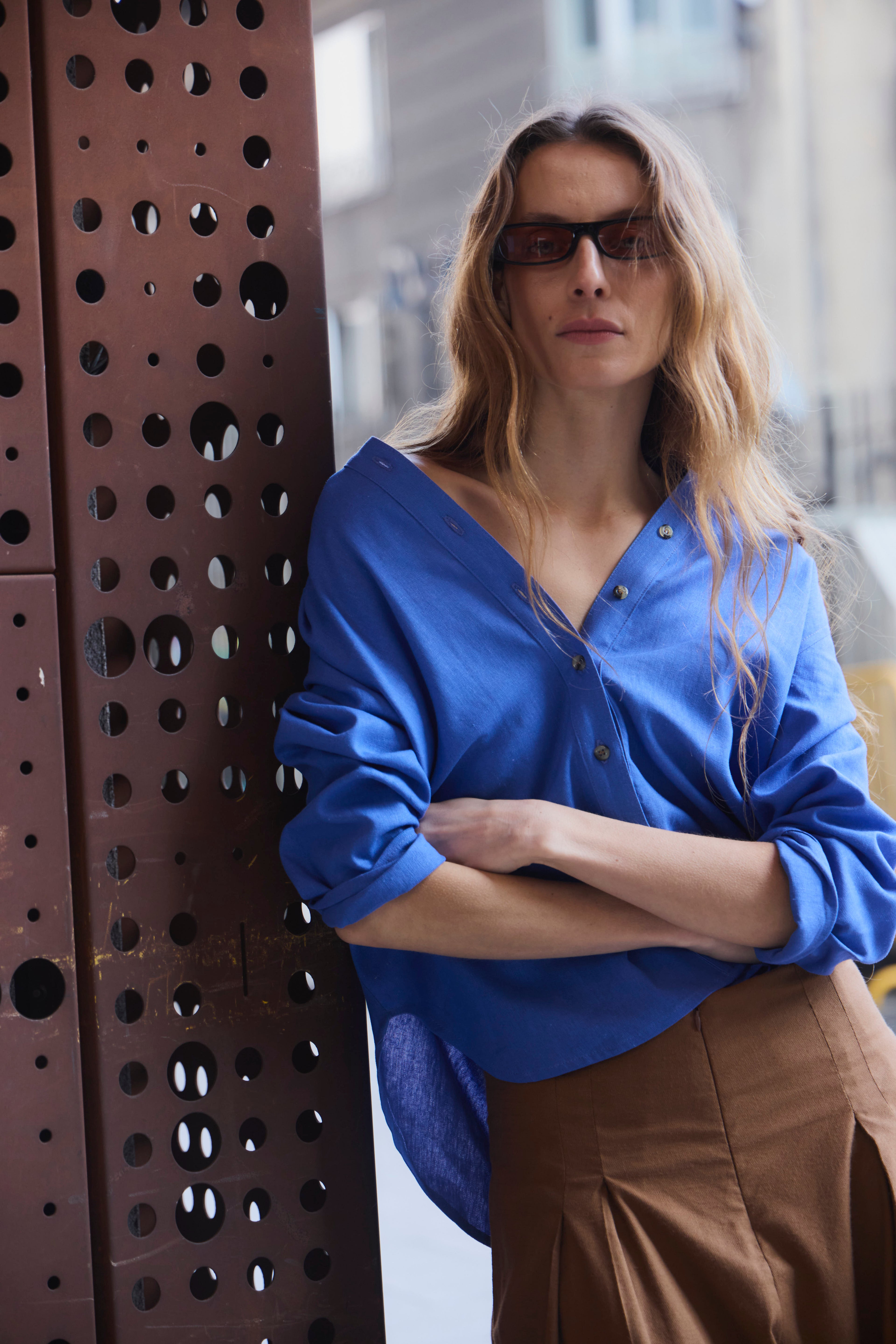 Blusa Azur Lino Azulino