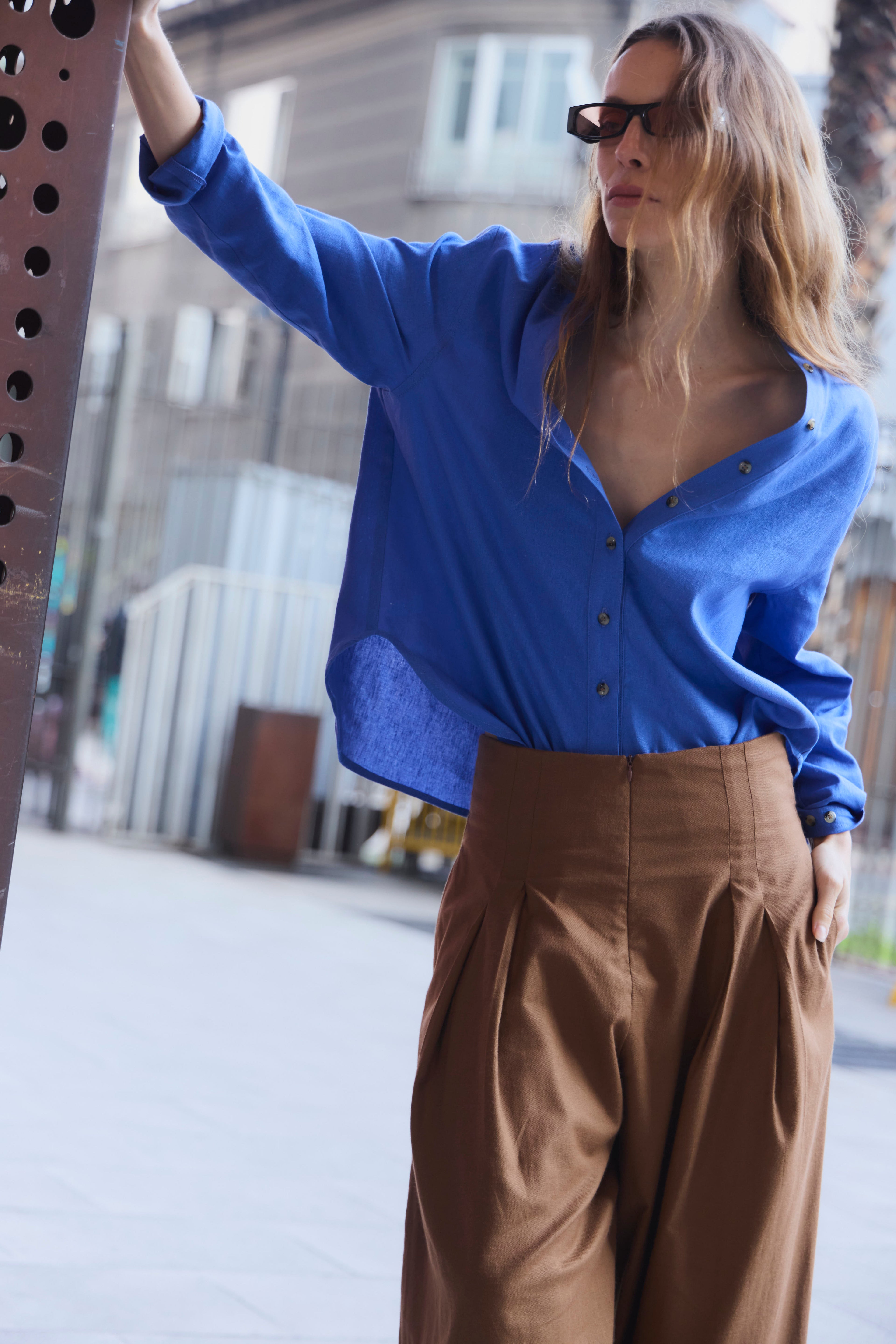 Blusa Azur Lino Azulino