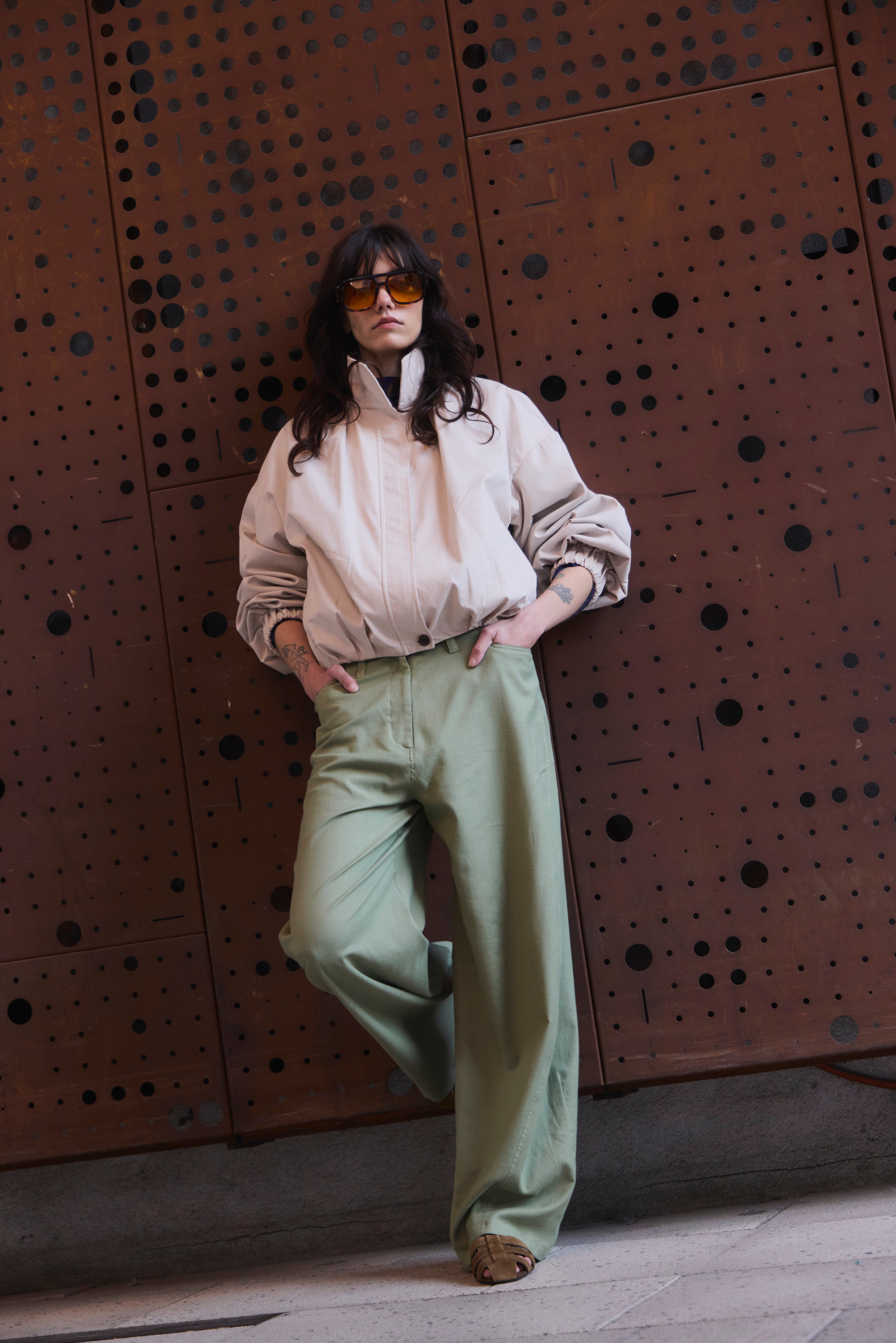 Bomber Vibrance Gabardina Crema