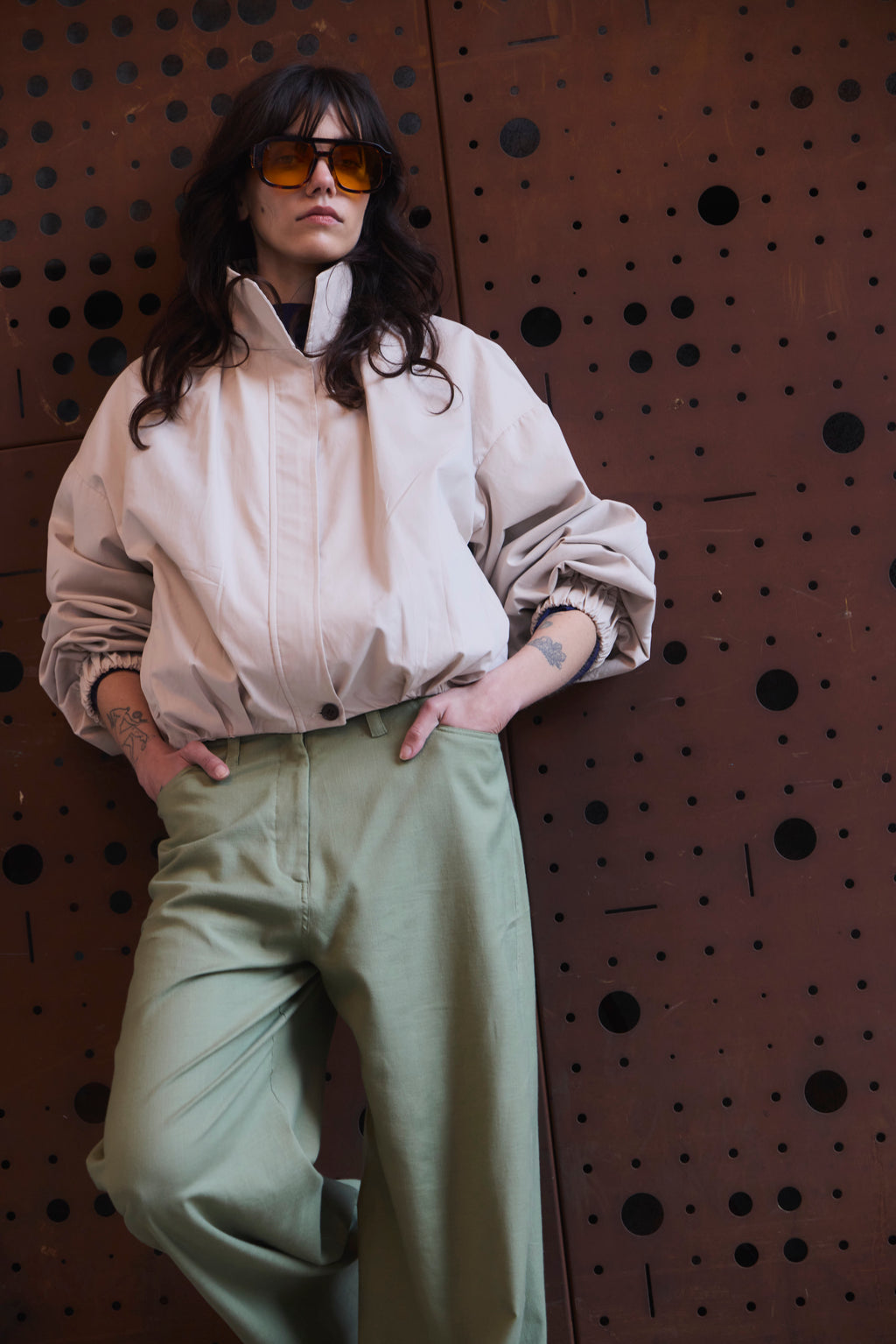 Bomber Vibrance Gabardina Crema