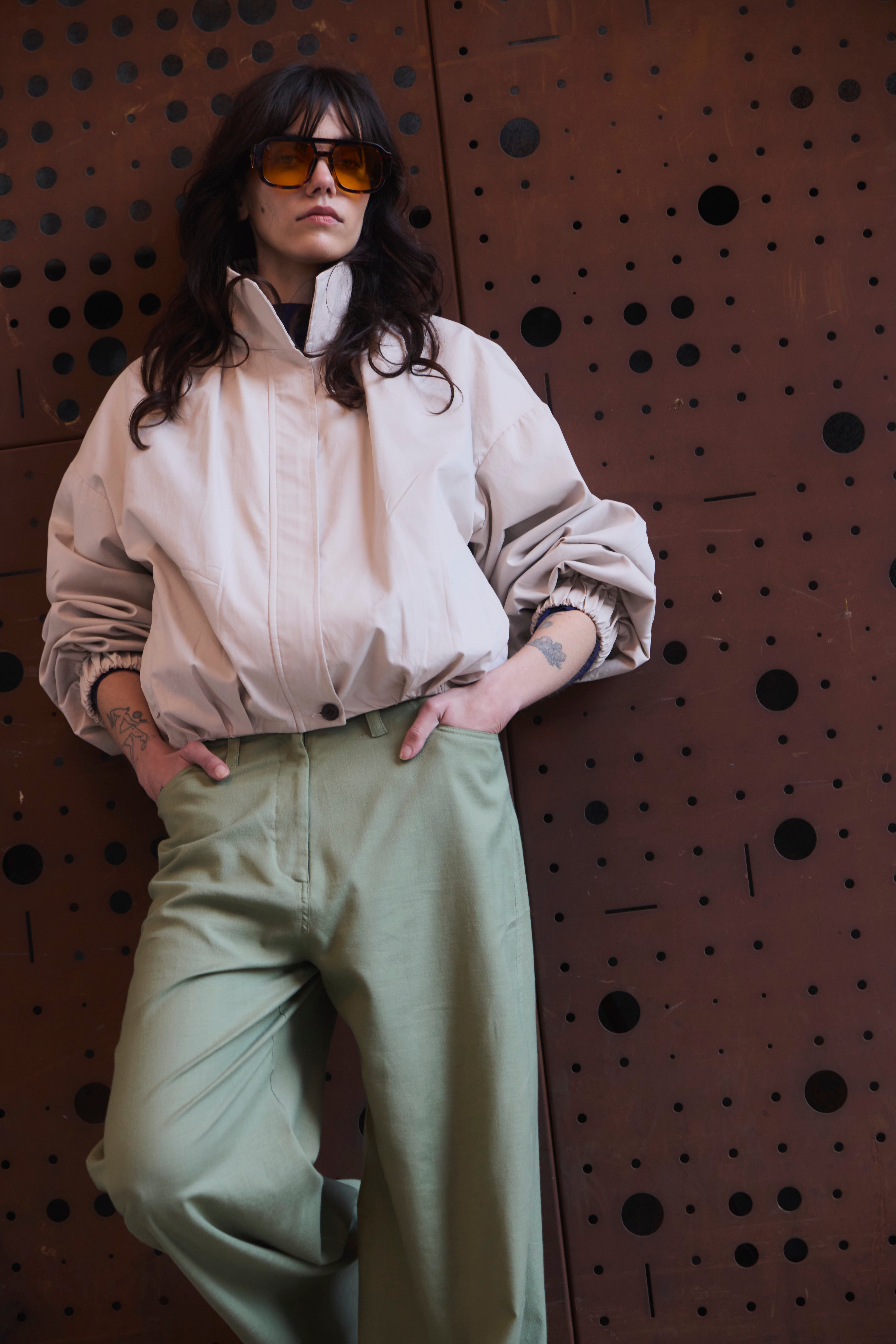 Bomber Vibrance Gabardina Crema
