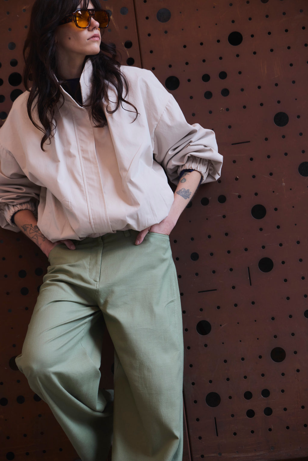 Bomber Vibrance Gabardina Crema