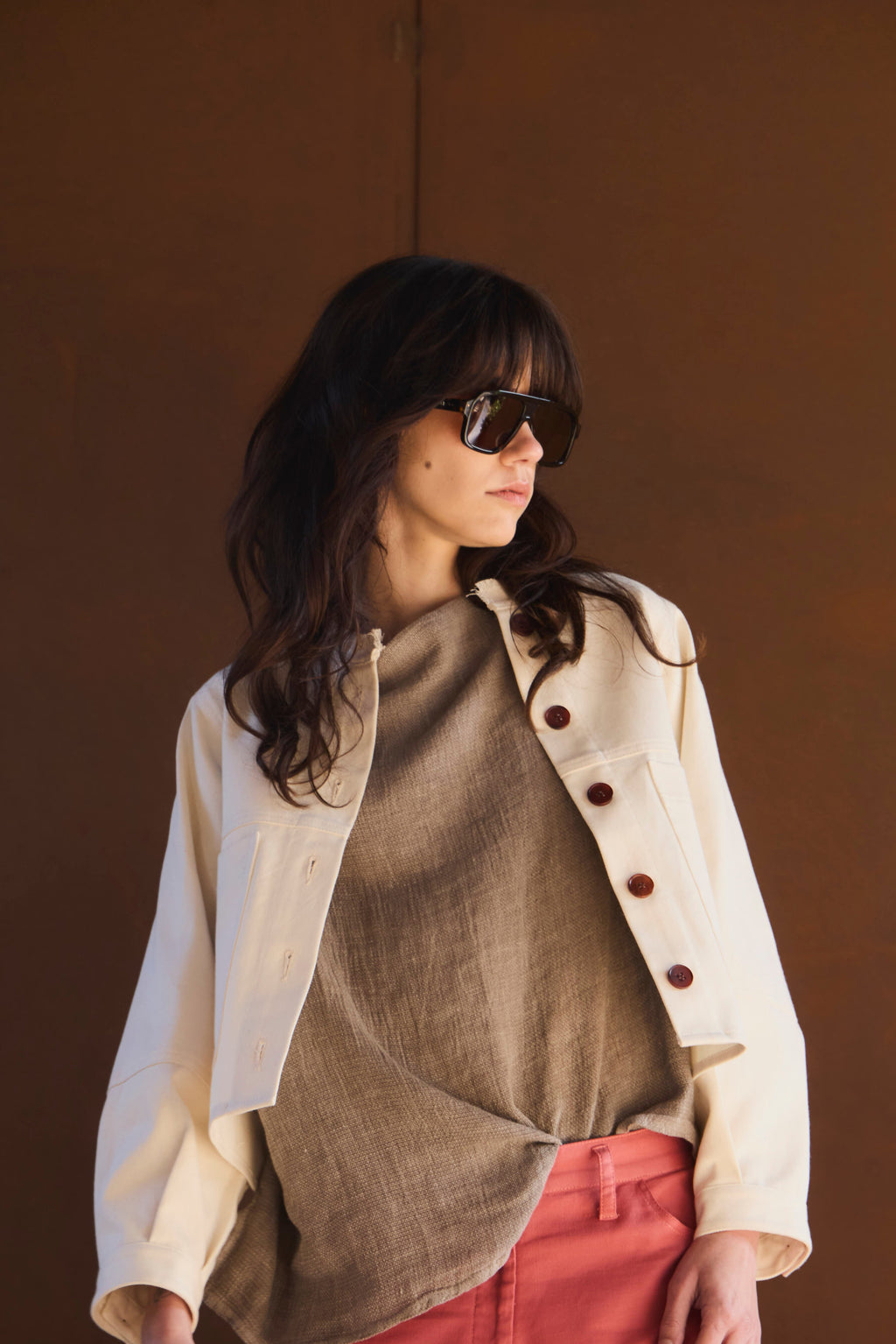 Chaqueta Effiloche Denim Crudo