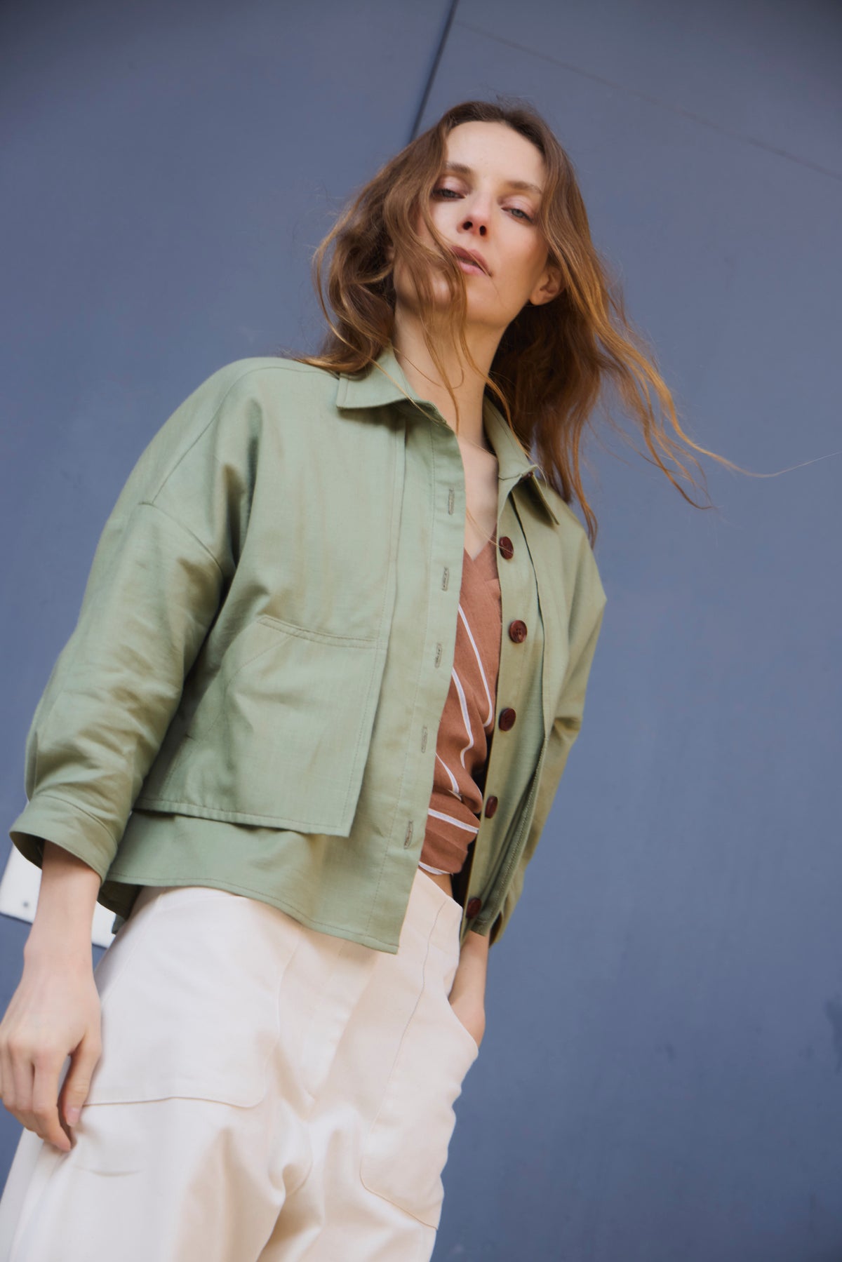 Sobrecamisa Delie Algodón Verde
