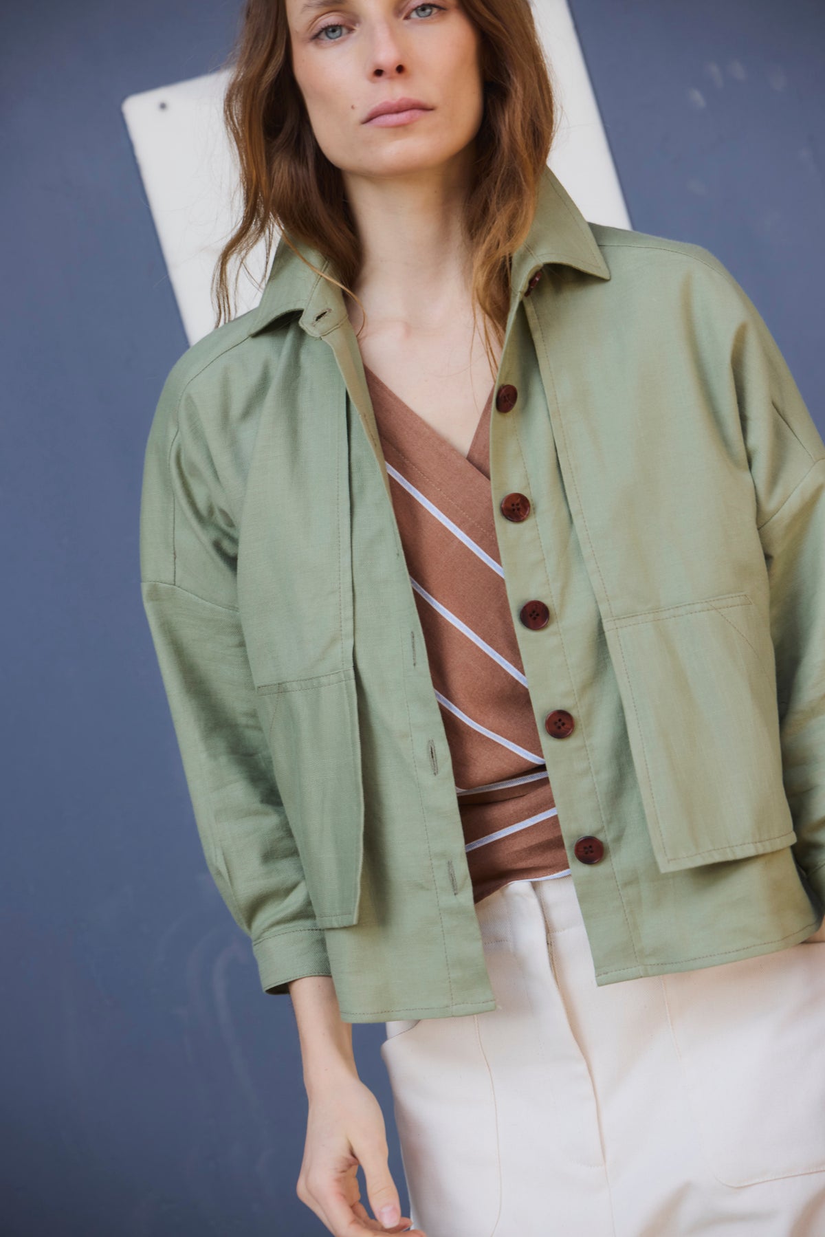 Sobrecamisa Delie Algodón Verde