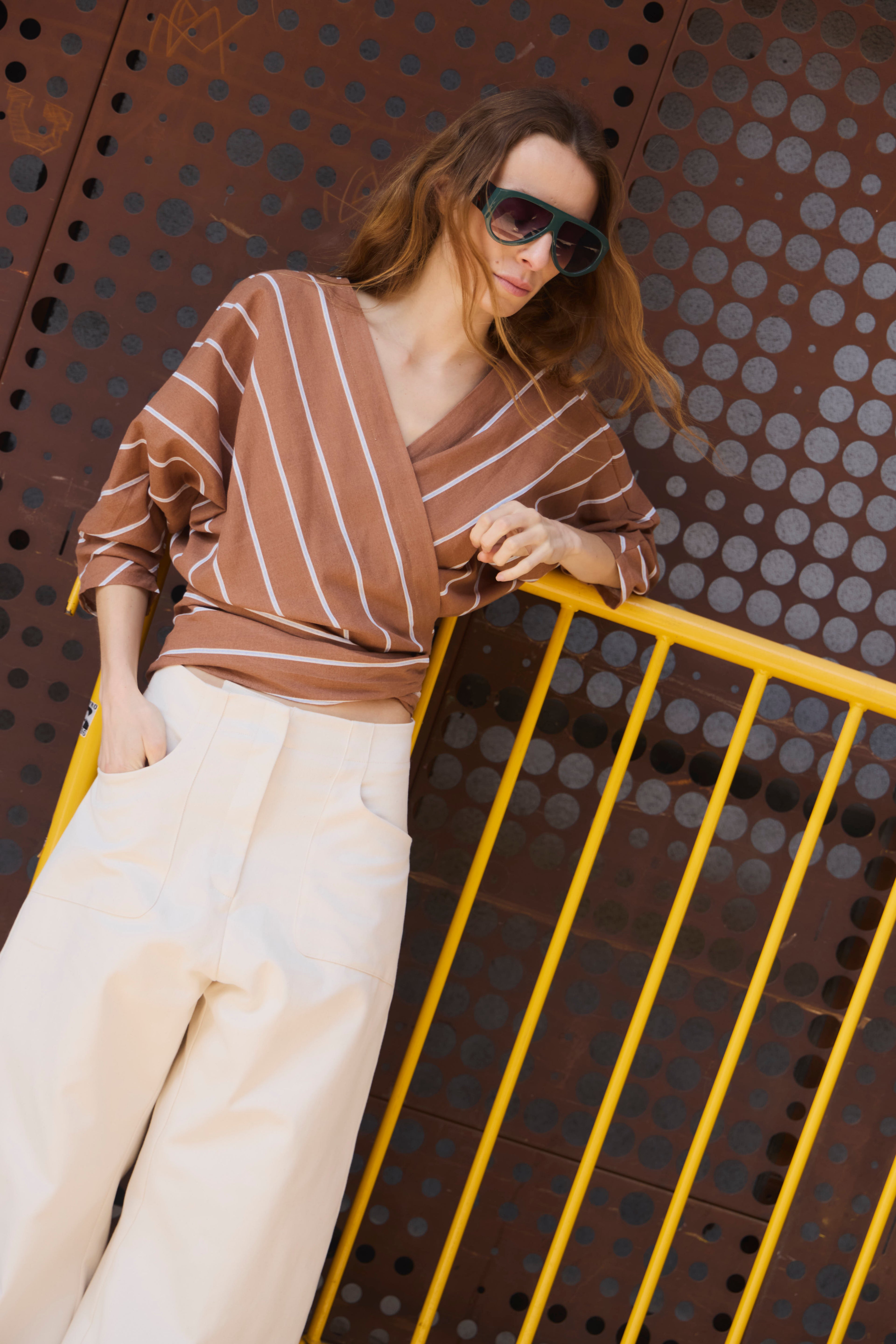 Kimono Capitaine Listado Camel