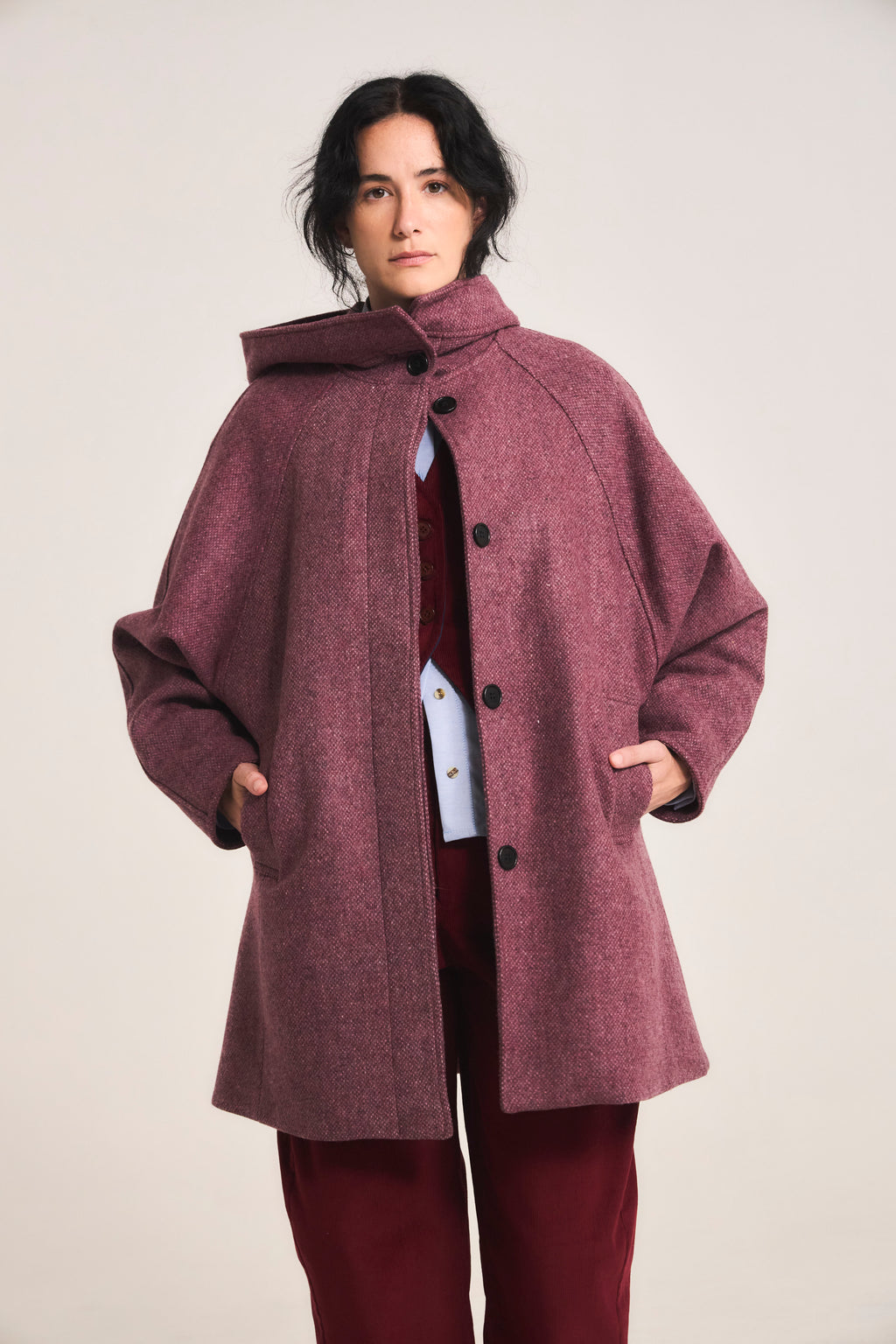 Chaquetón Dunes 100% Lana Espiga Rosa