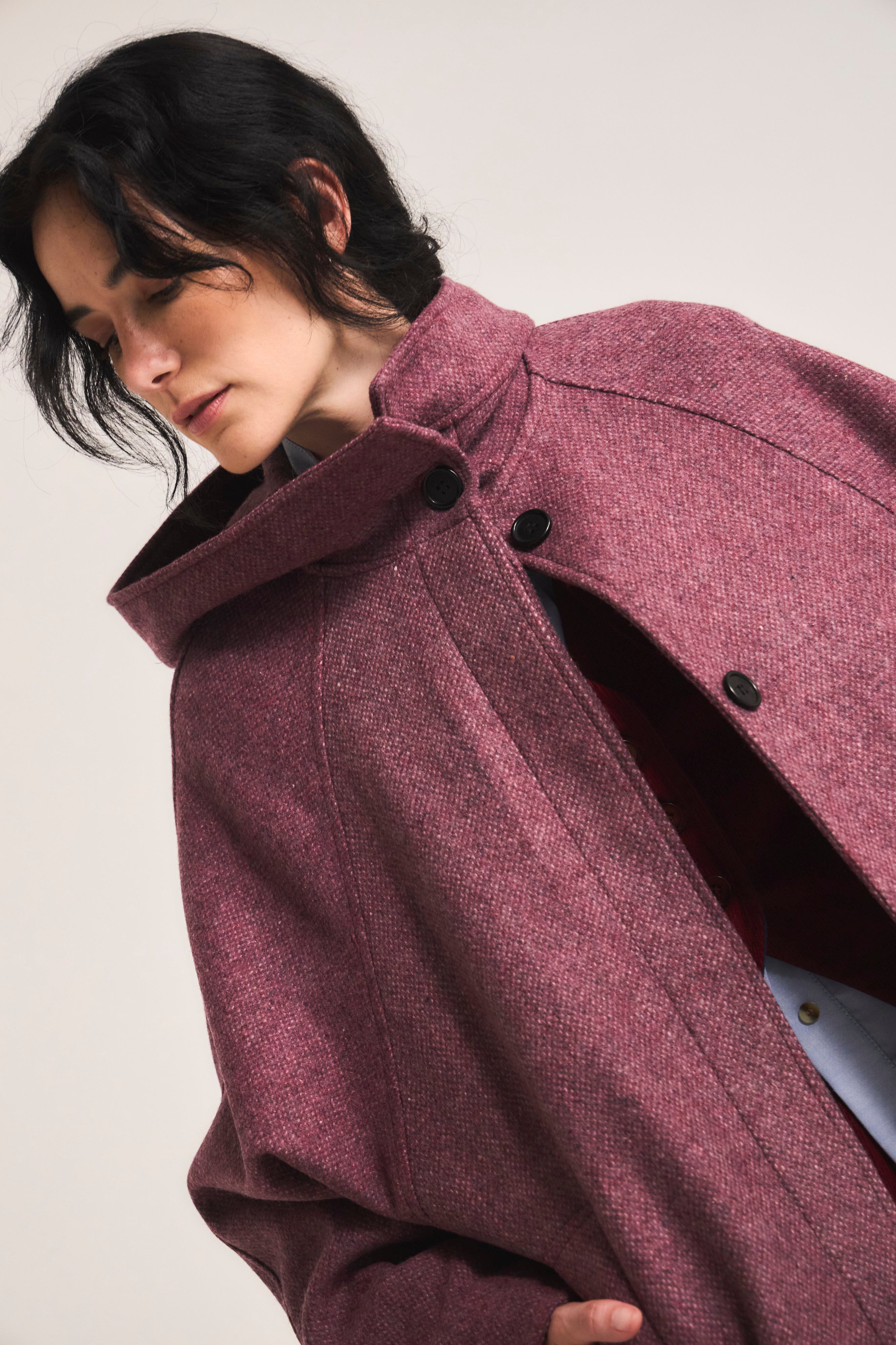 Chaquetón Dunes 100% Lana Espiga Rosa