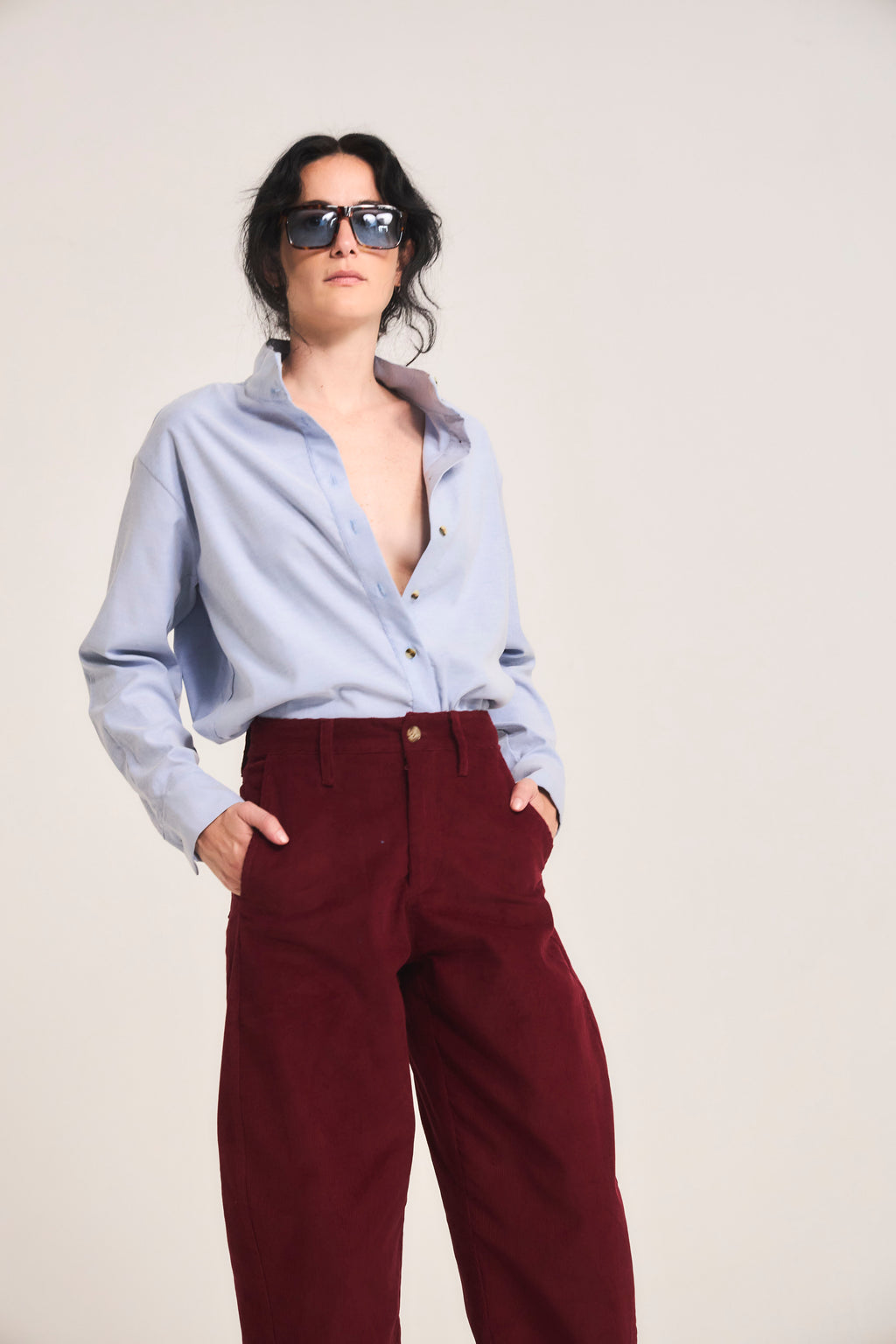 Ange Blouse 100% Oxford Cotton Sky Blue