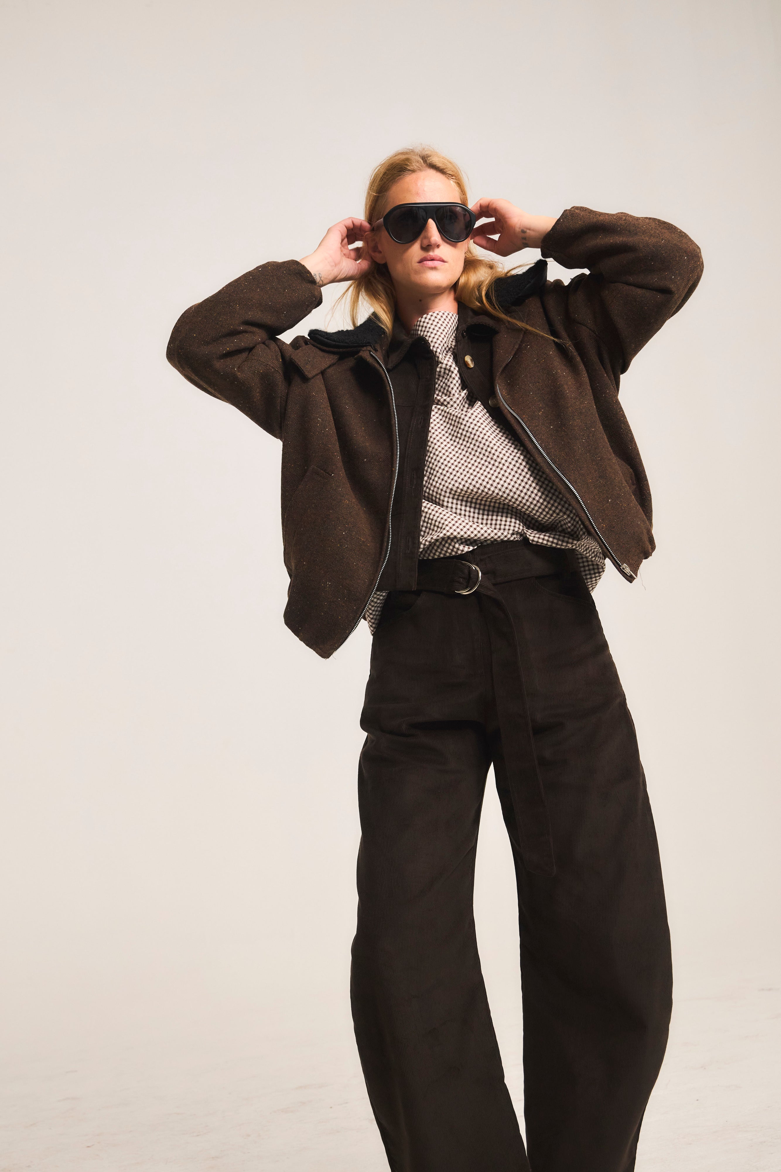 Chaqueta Bomber Desinte Lana Salpimienta Café