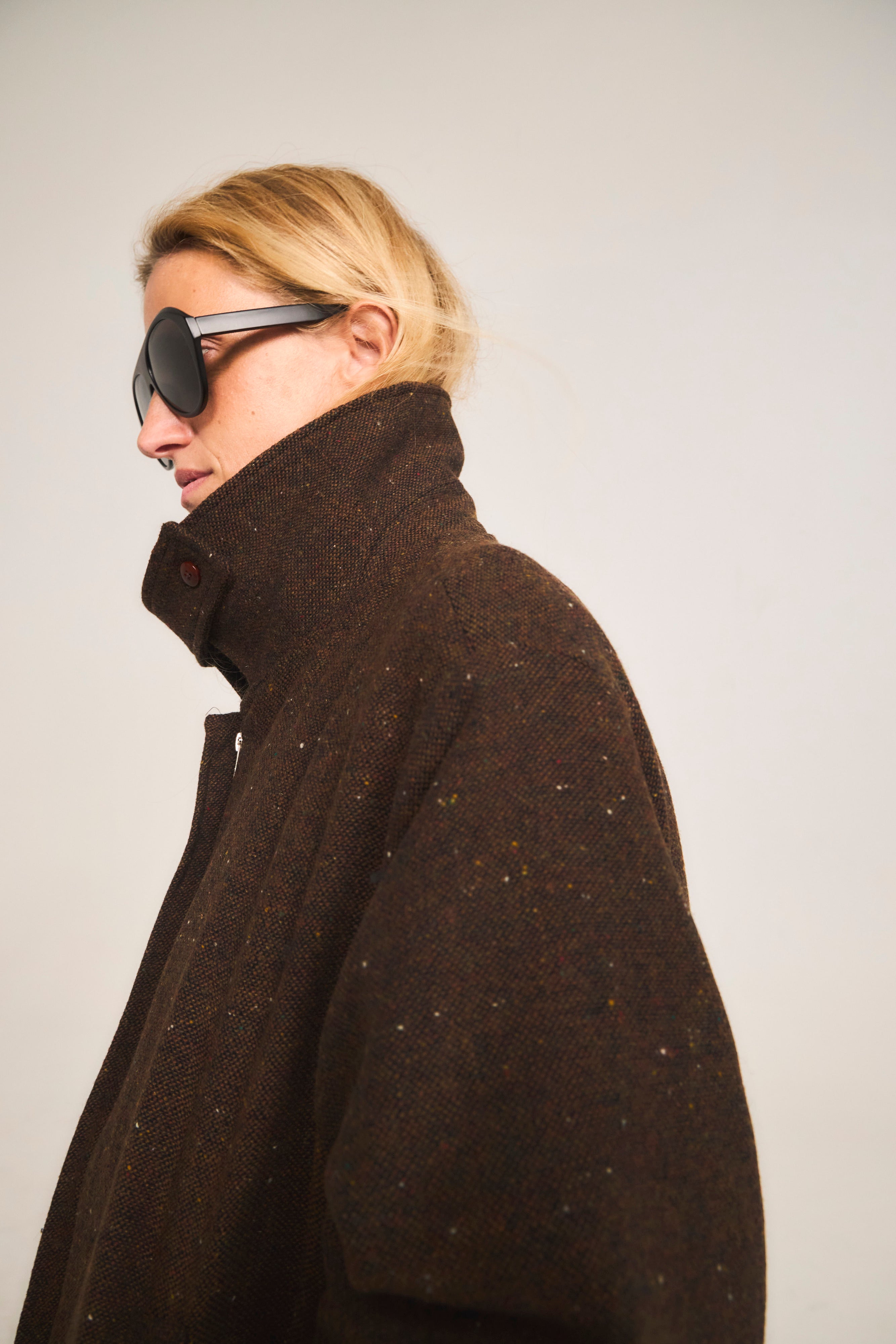 Chaqueta Bomber Desinte Lana Salpimienta Café
