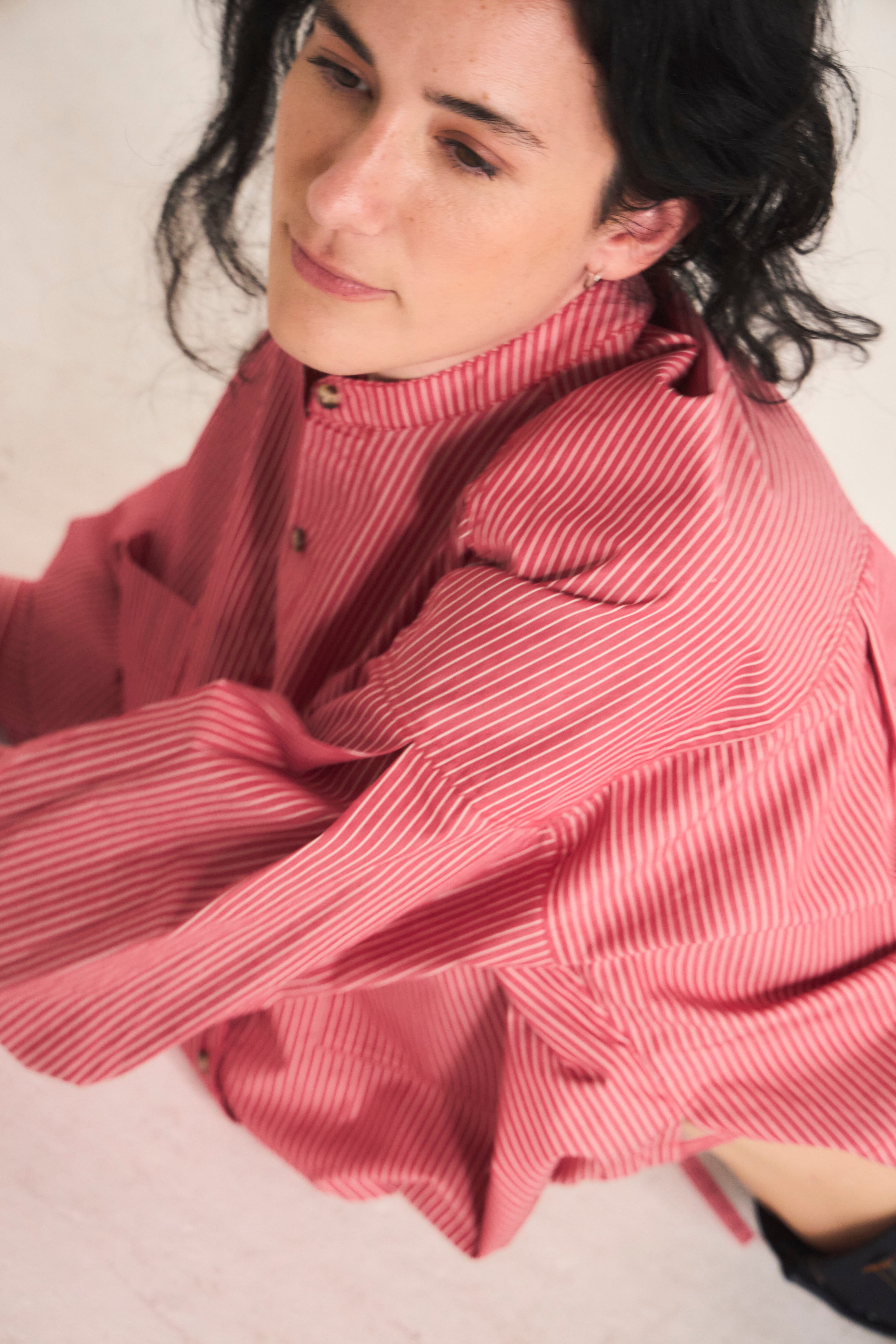 Blusa Mer Algodón Listada Roja