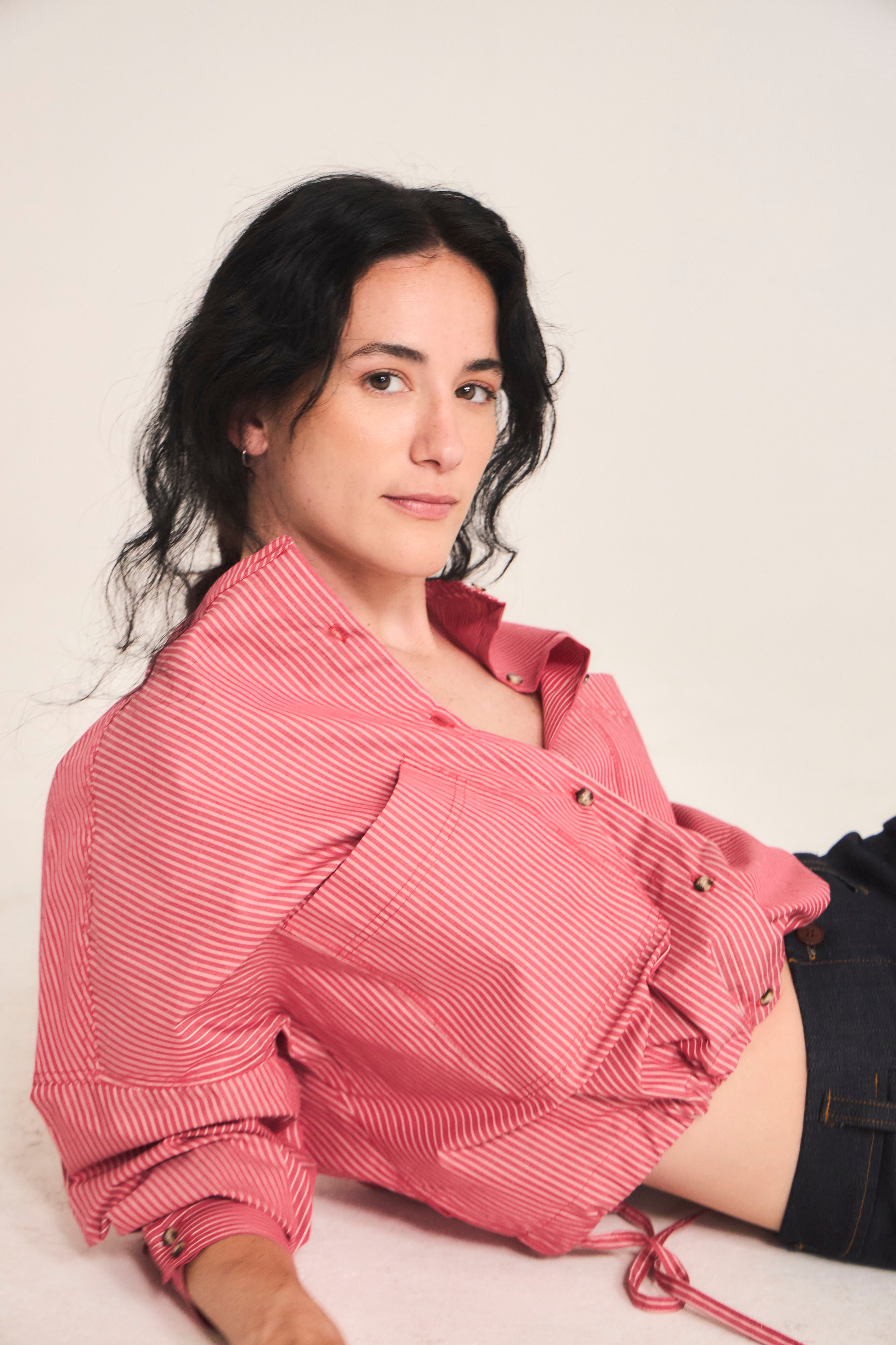 Blusa Mer Algodón Listada Roja