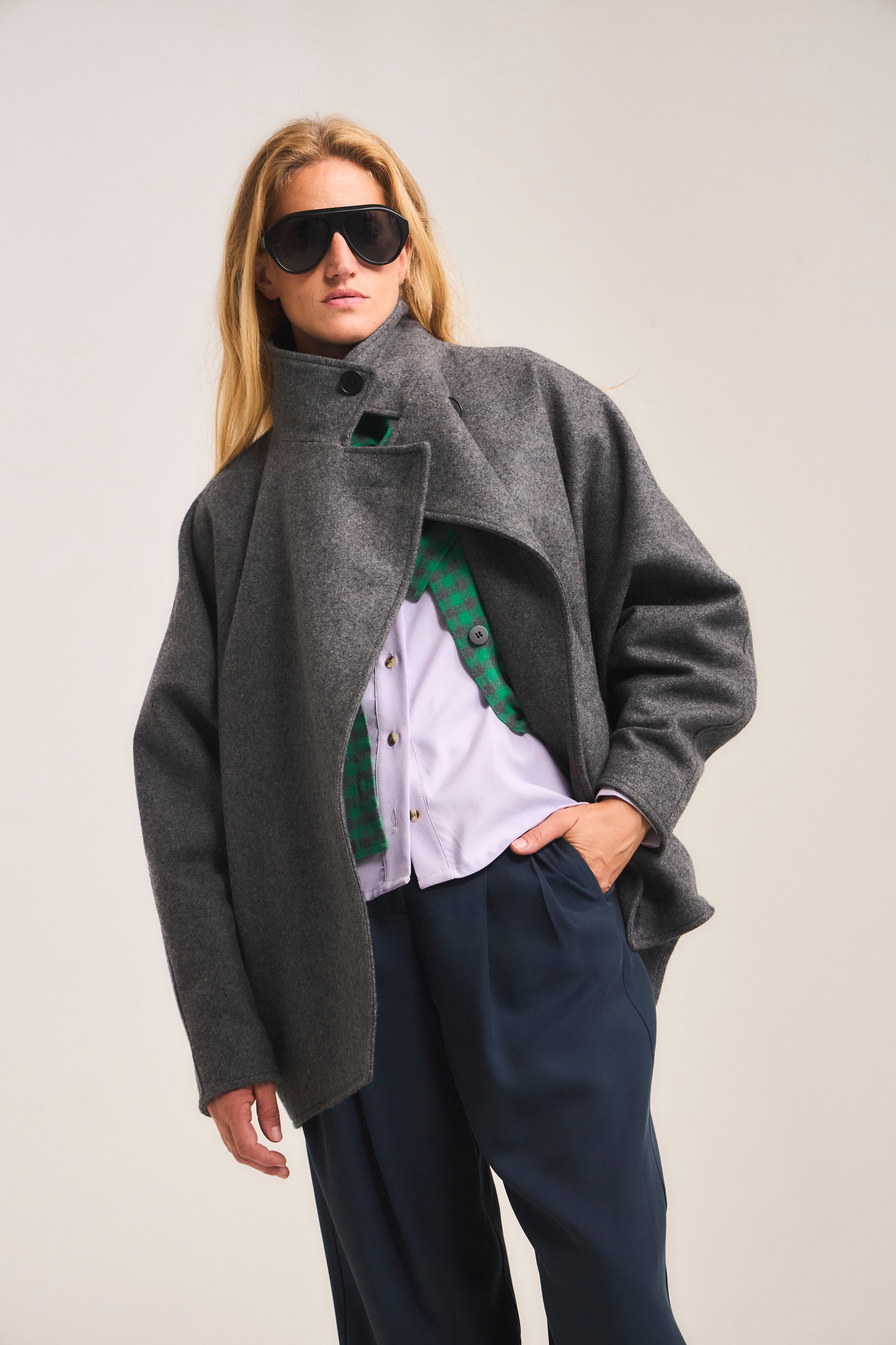 Chaquetón Ossature Lana Gris