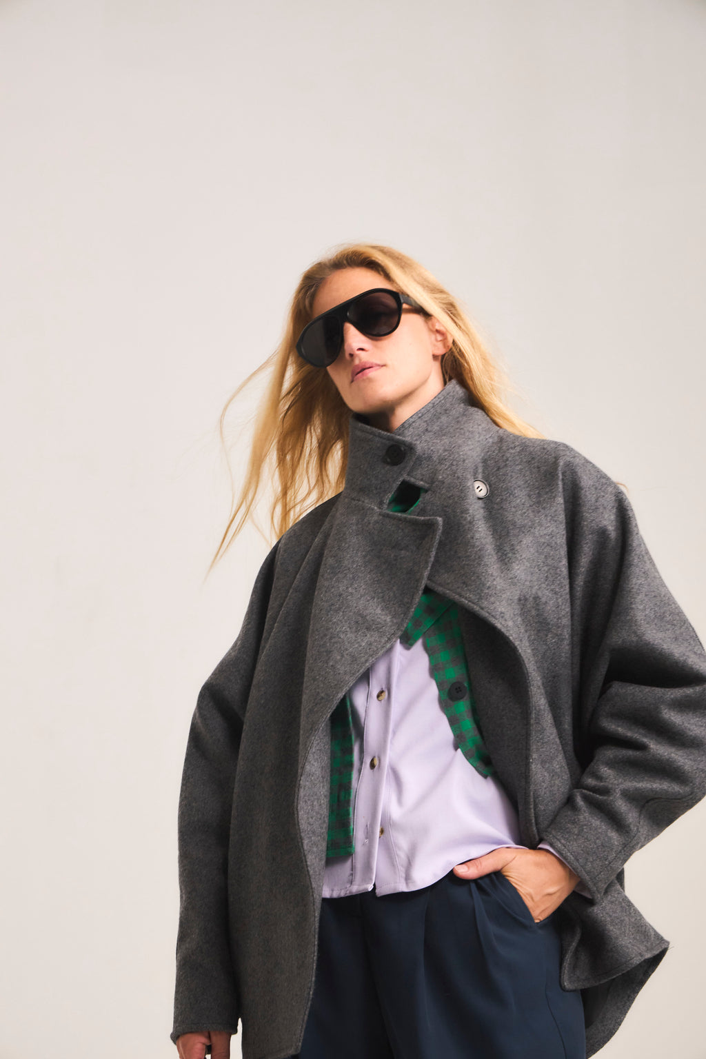 Chaquetón Ossature Lana Gris