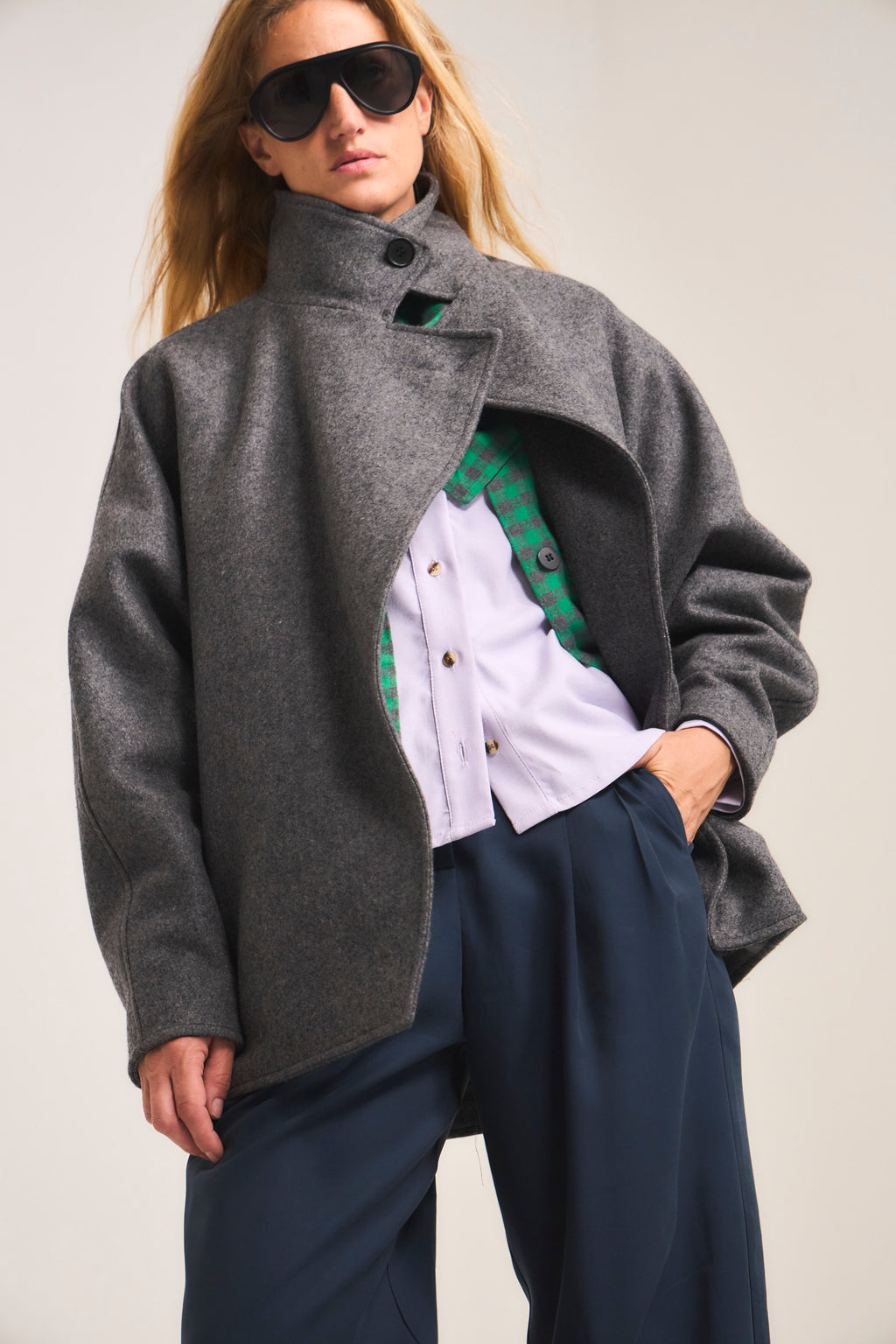 Chaquetón Ossature Lana Gris