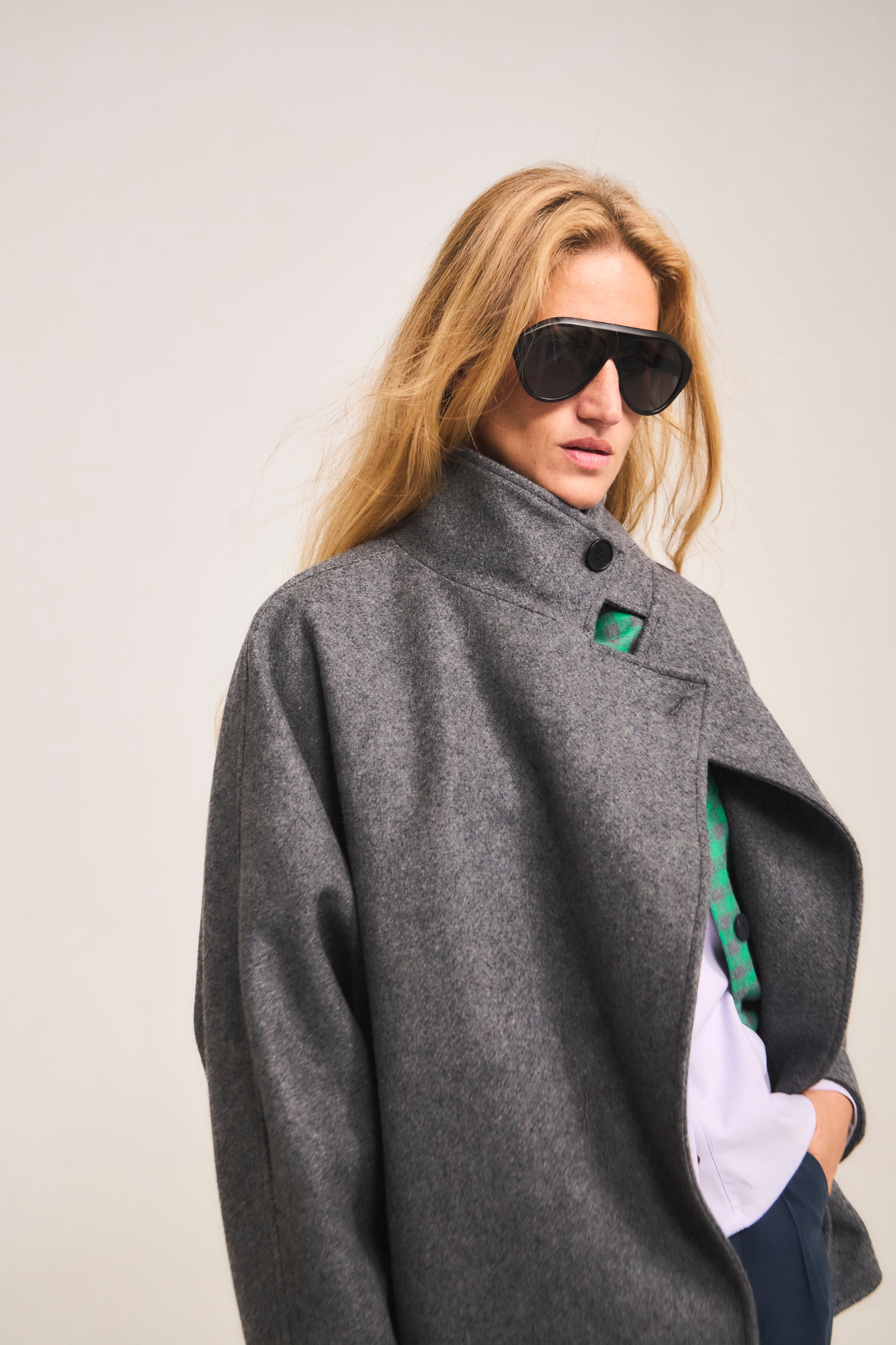 Chaquetón Ossature Lana Gris