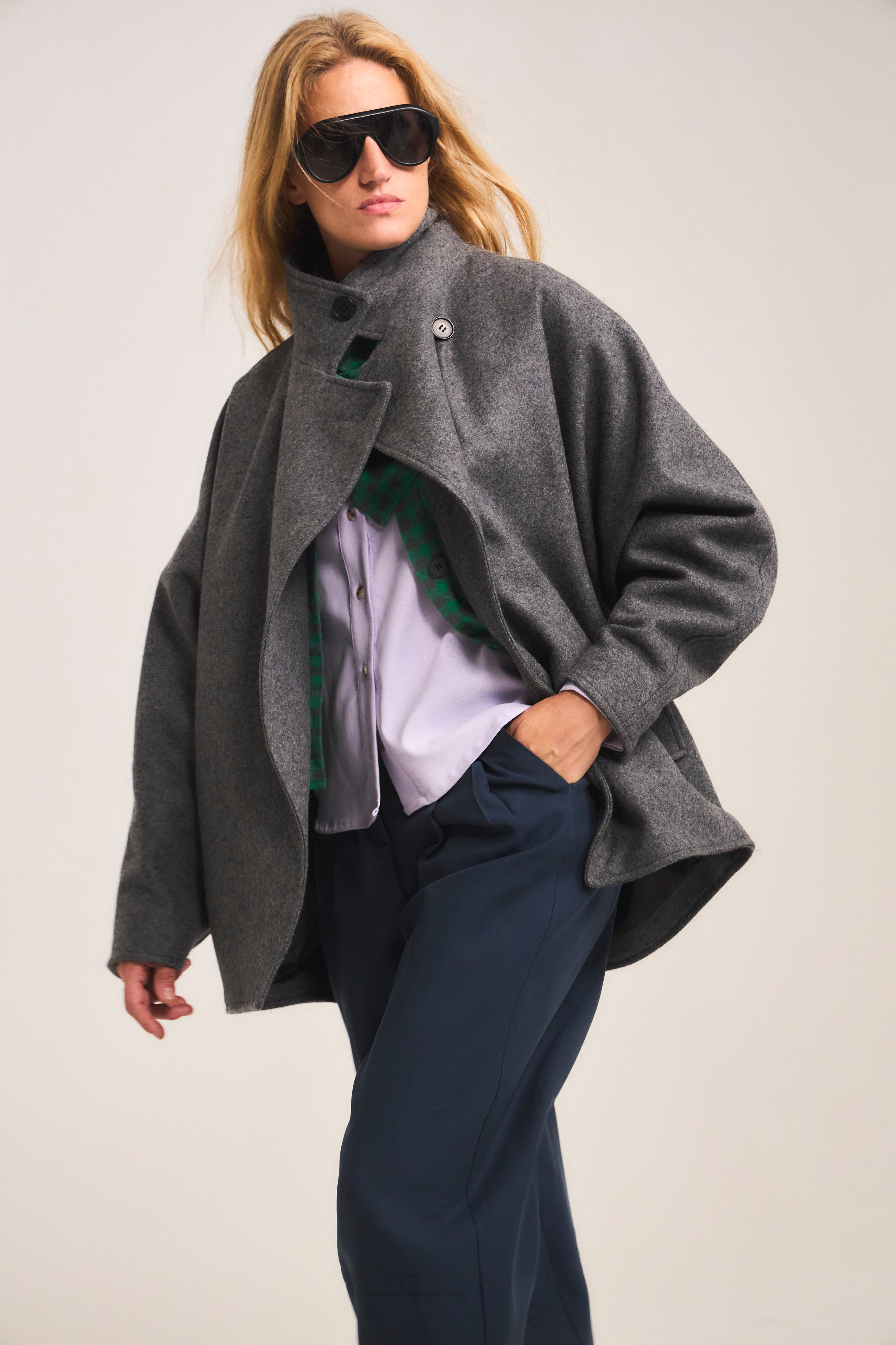 Chaquetón Ossature Lana Gris