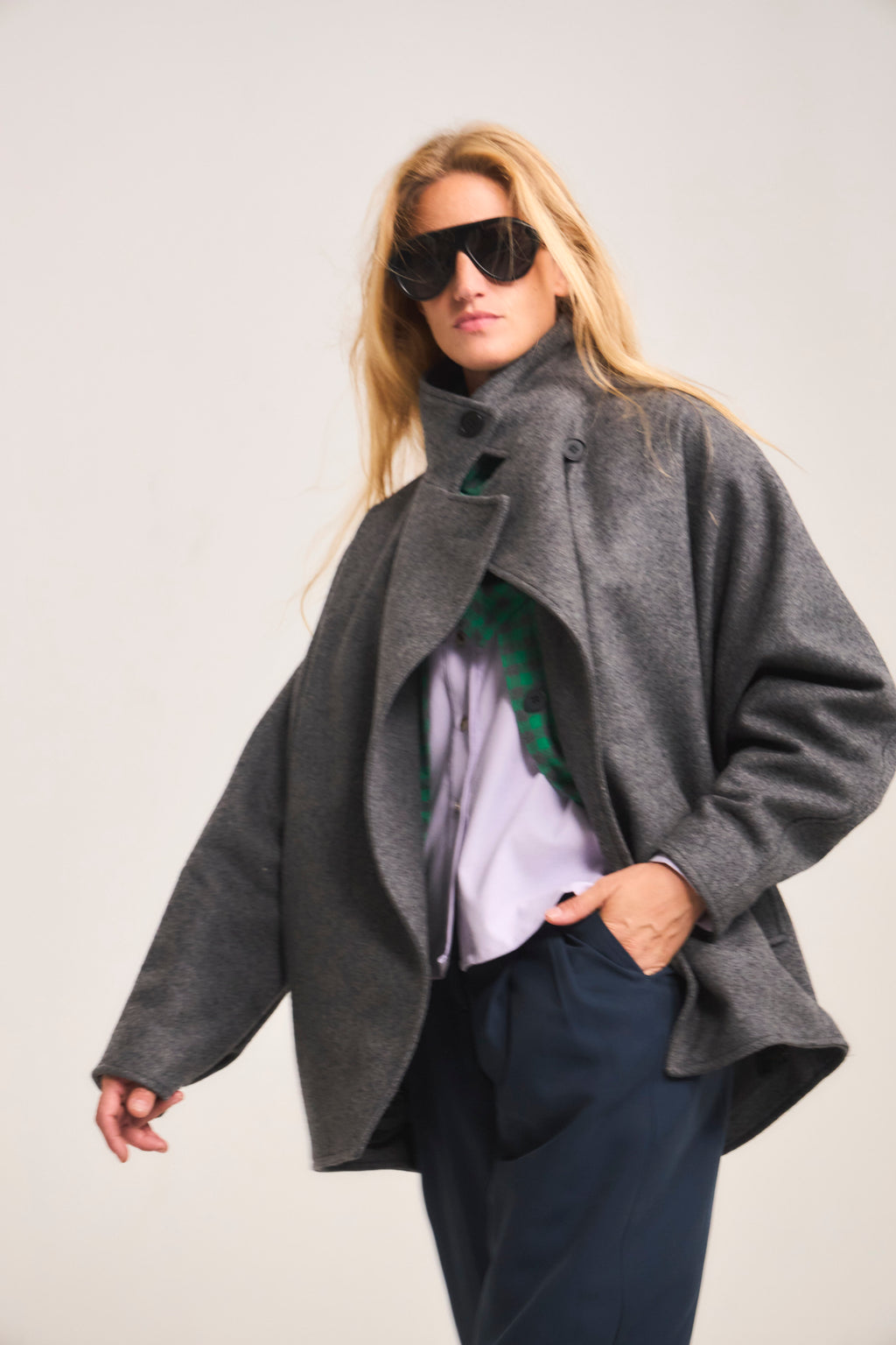 Chaquetón Ossature Lana Gris