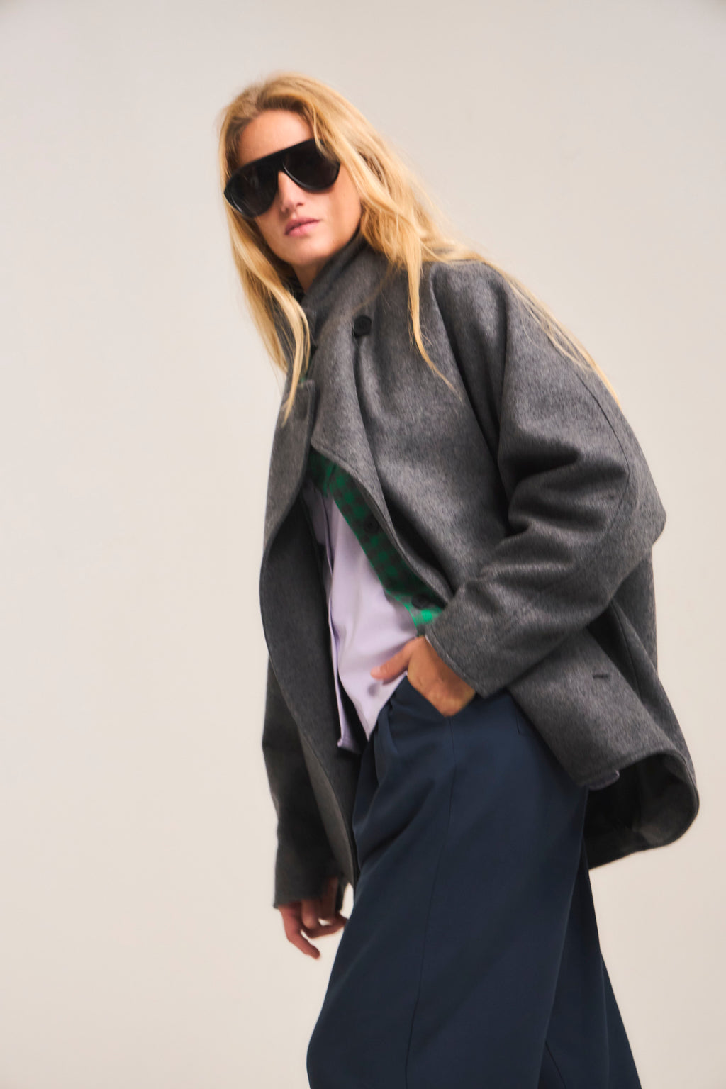 Chaquetón Ossature Lana Gris