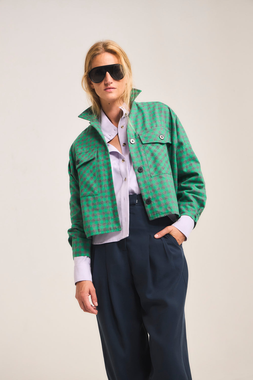 Succise 100% Cotton Green Scottish Overshirt