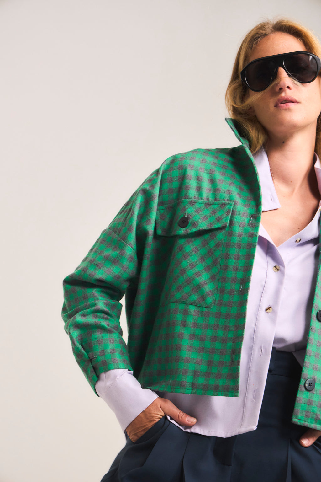 Succise 100% Cotton Green Scottish Overshirt