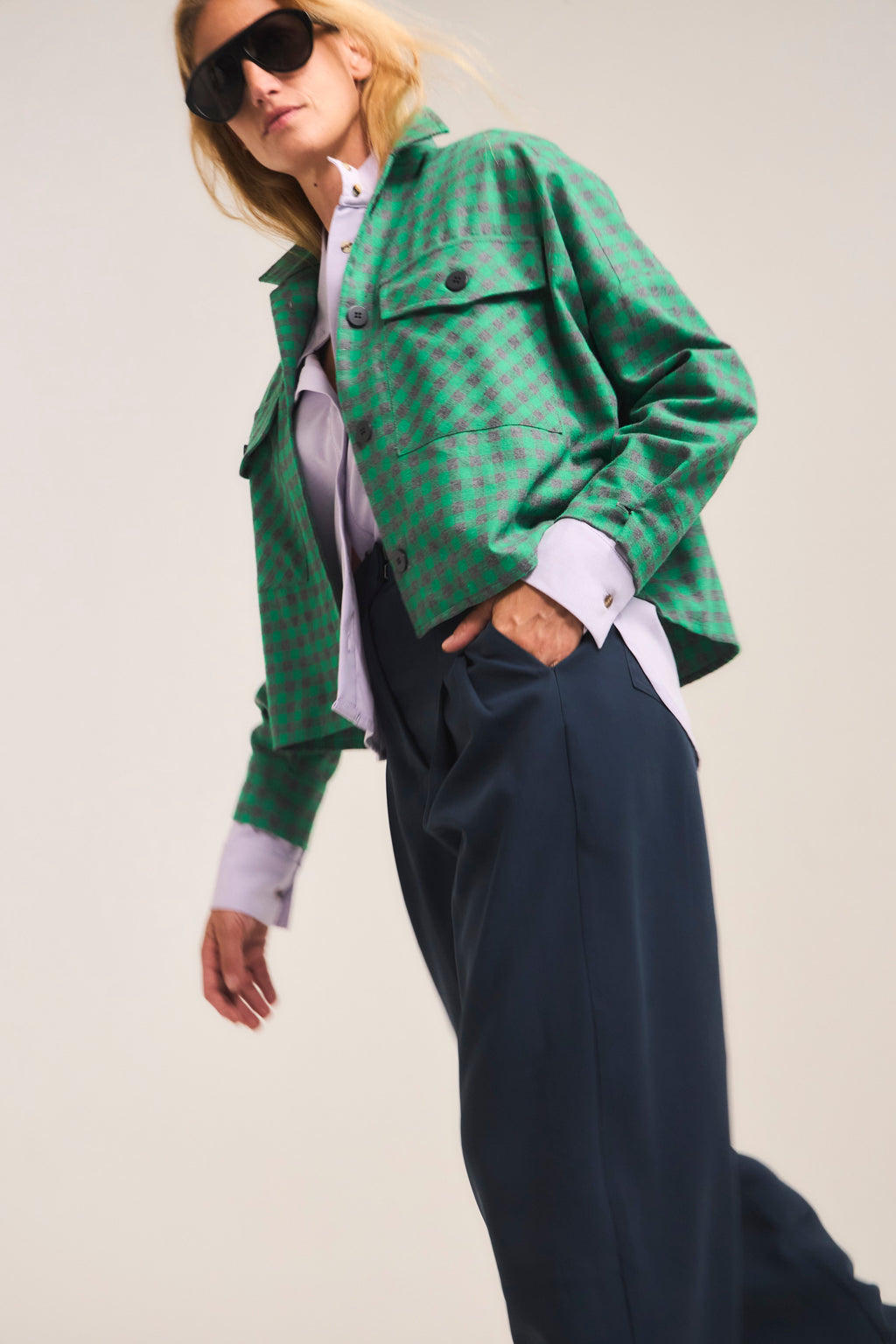 Chaine Cupro Trousers Navy