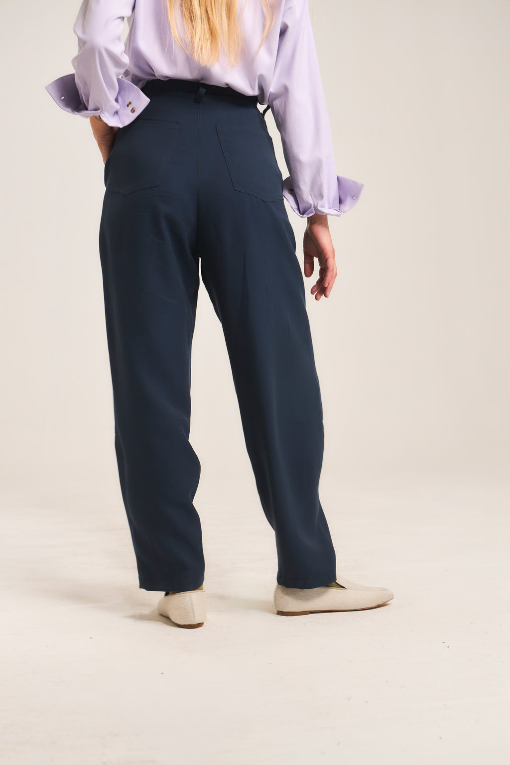Chaine Cupro Trousers Navy