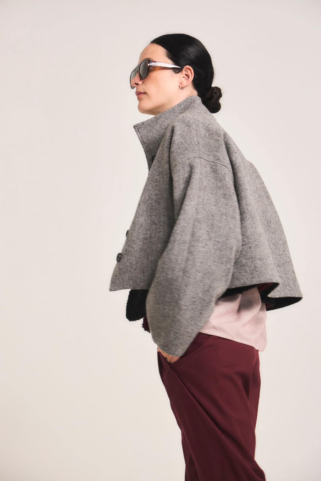 Prunelliere Grey Wool Jacket