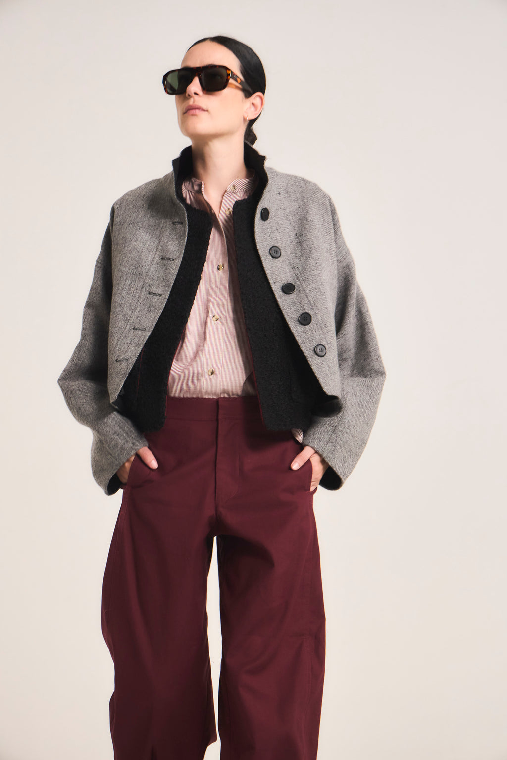 Prunelliere Grey Wool Jacket