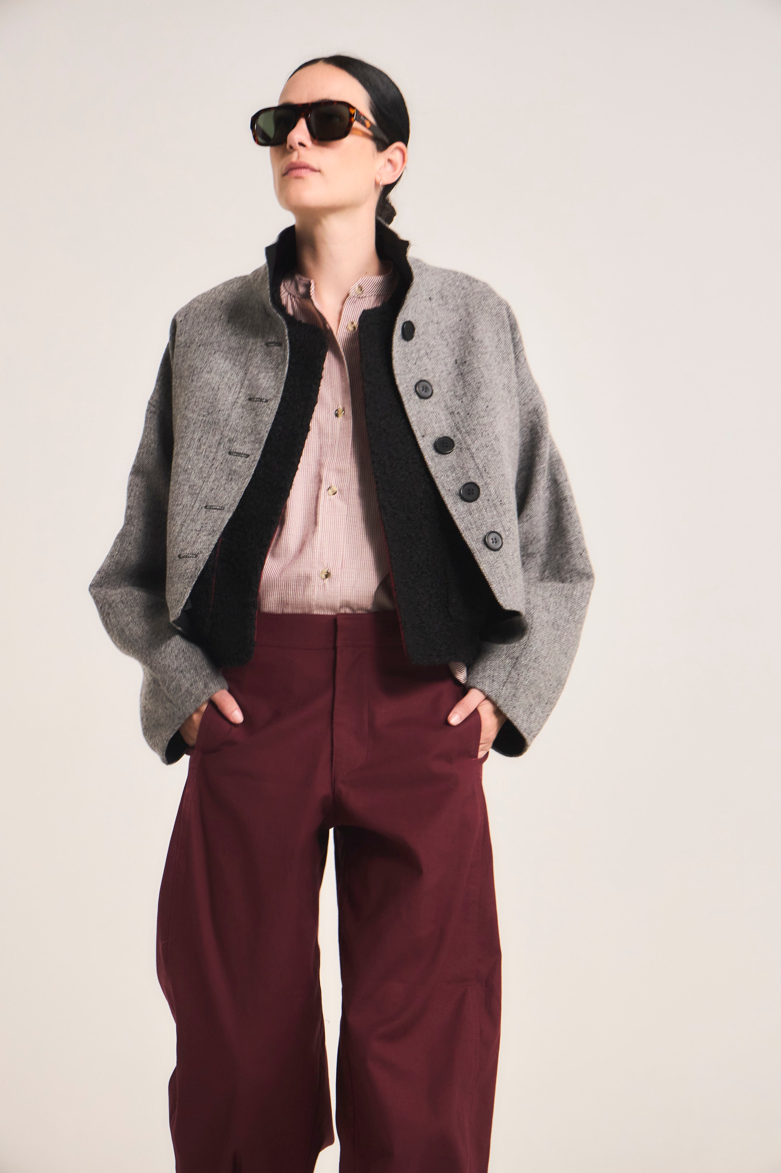 Prunelliere Grey Wool Jacket