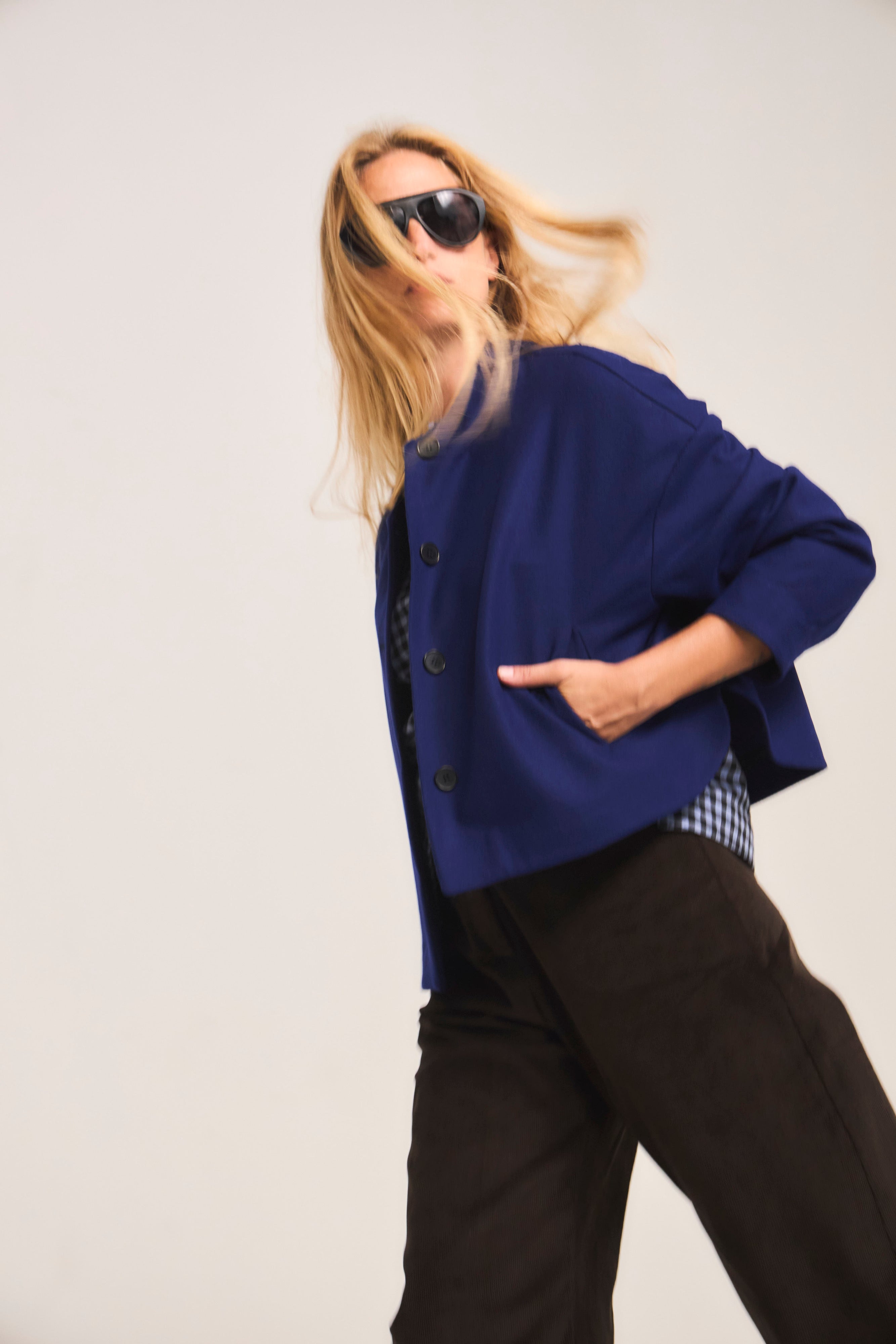 Chaqueta Corta Tenir Lana Azulino
