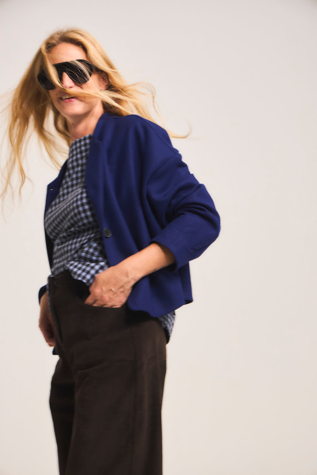 Chaqueta Corta Tenir Lana Azulino