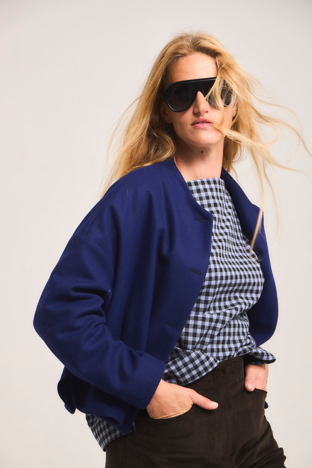 Chaqueta Corta Tenir Lana Azulino