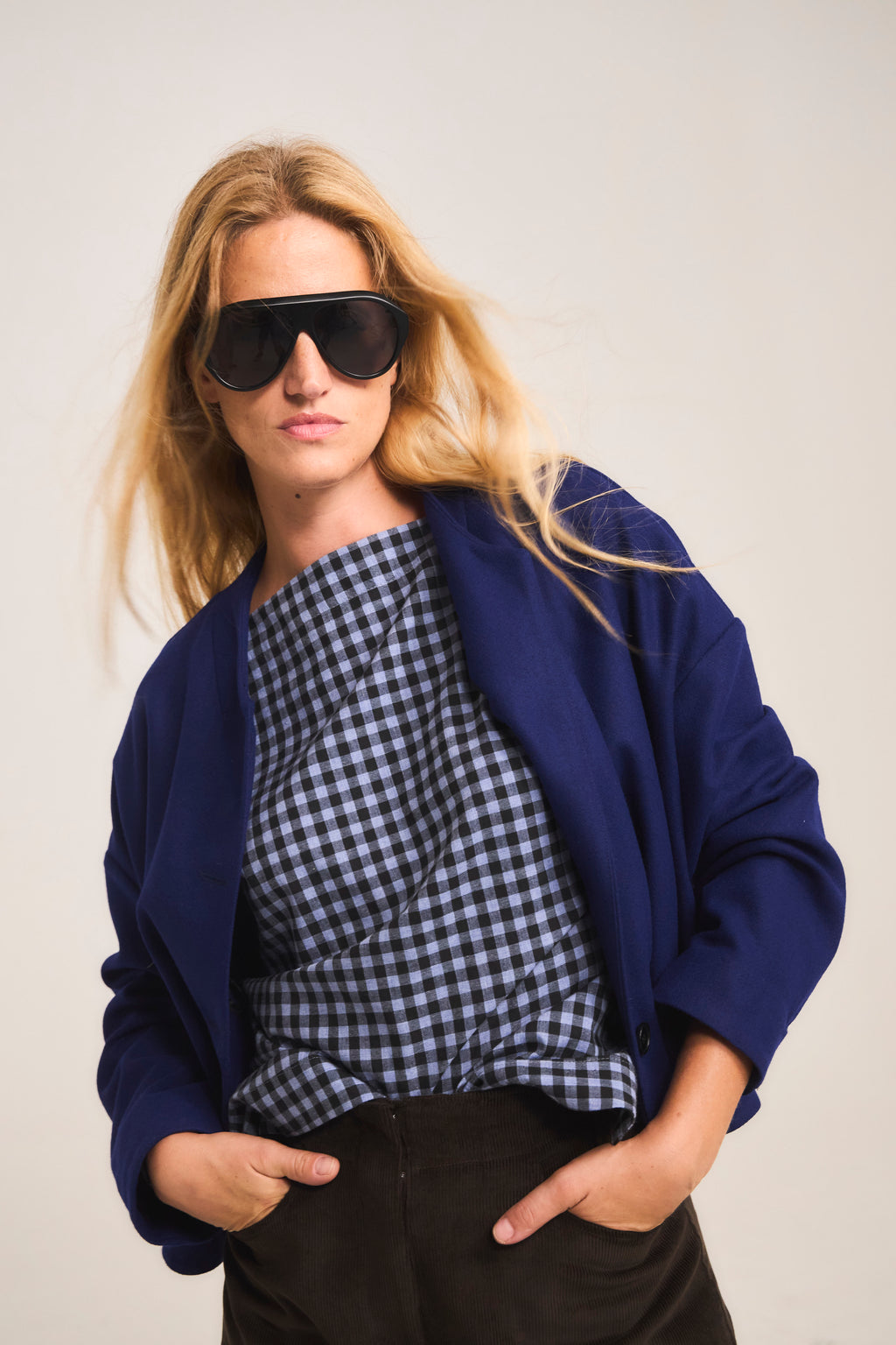 Chaqueta Corta Tenir Lana Azulino