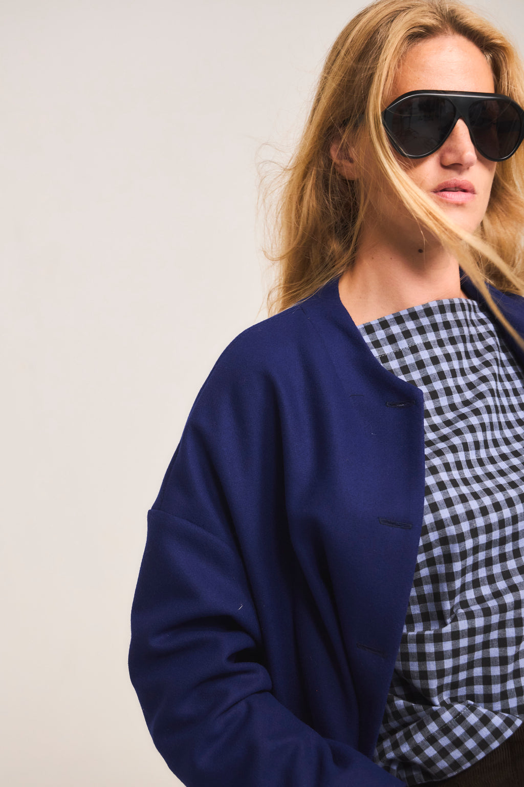 Chaqueta Corta Tenir Lana Azulino