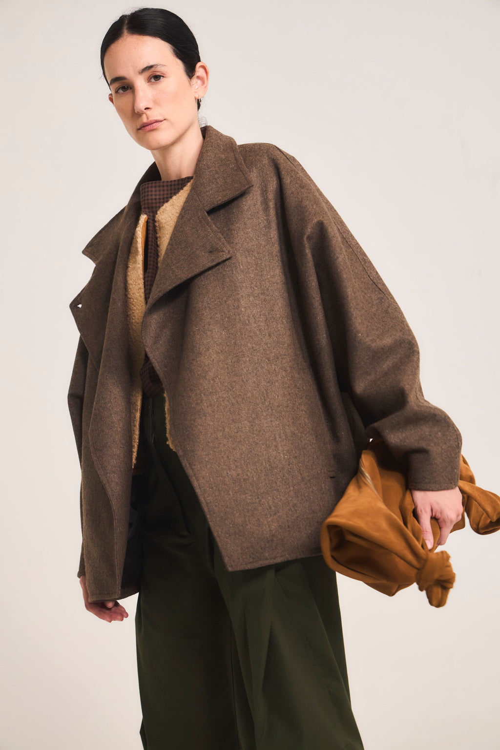 Chaquetón Ossature Lana Taupe