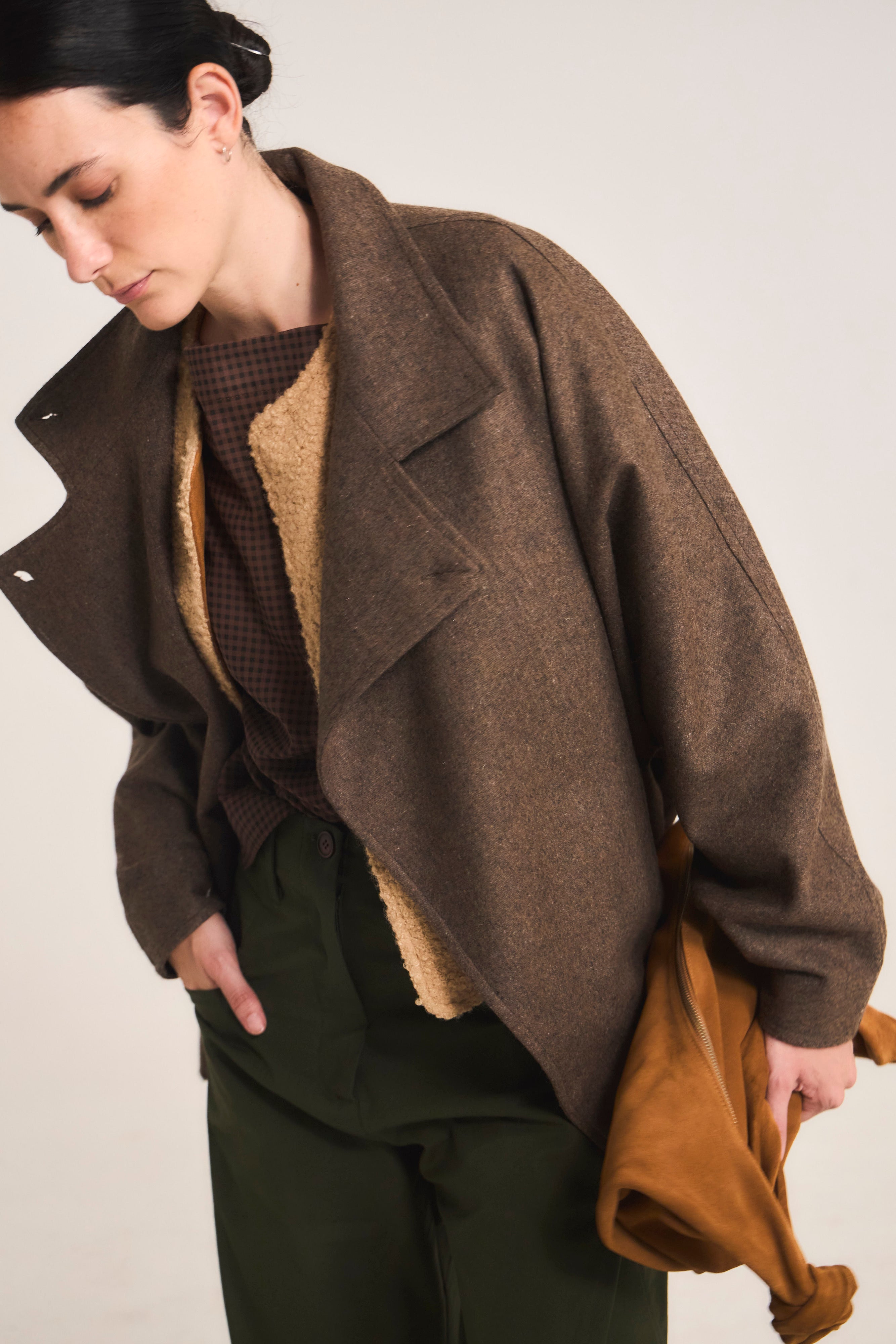 Chaquetón Ossature Lana Taupe