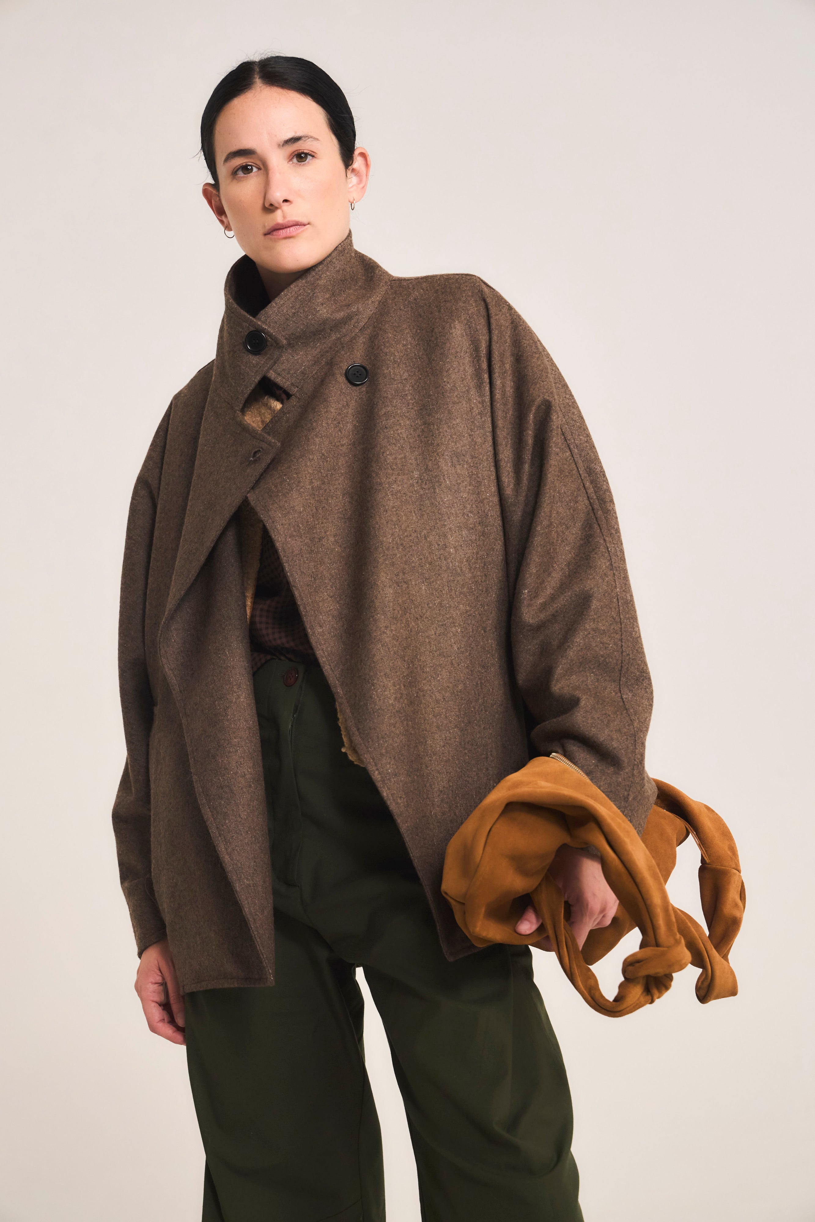 Chaquetón Ossature Lana Taupe