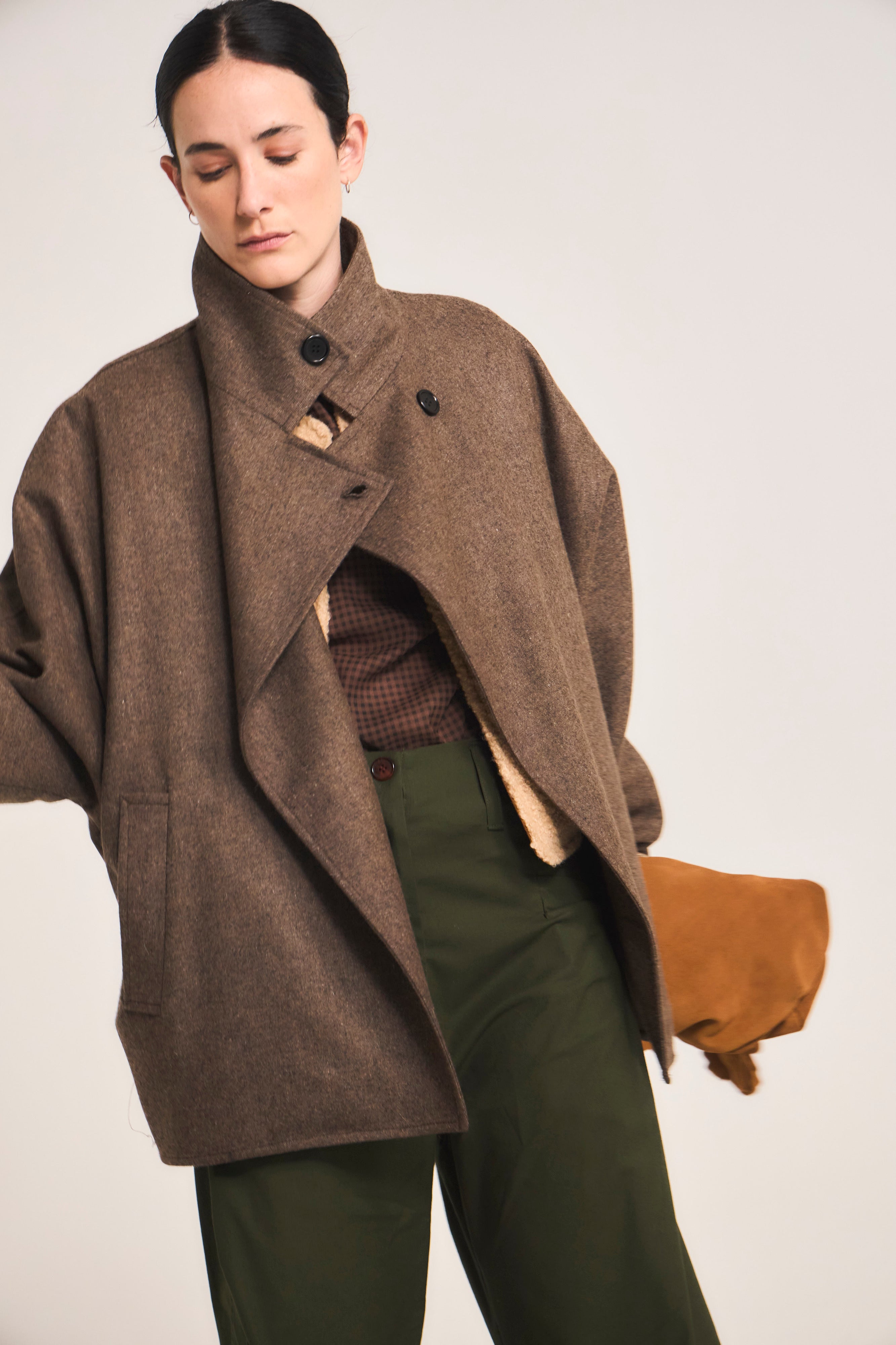 Chaquetón Ossature Lana Taupe