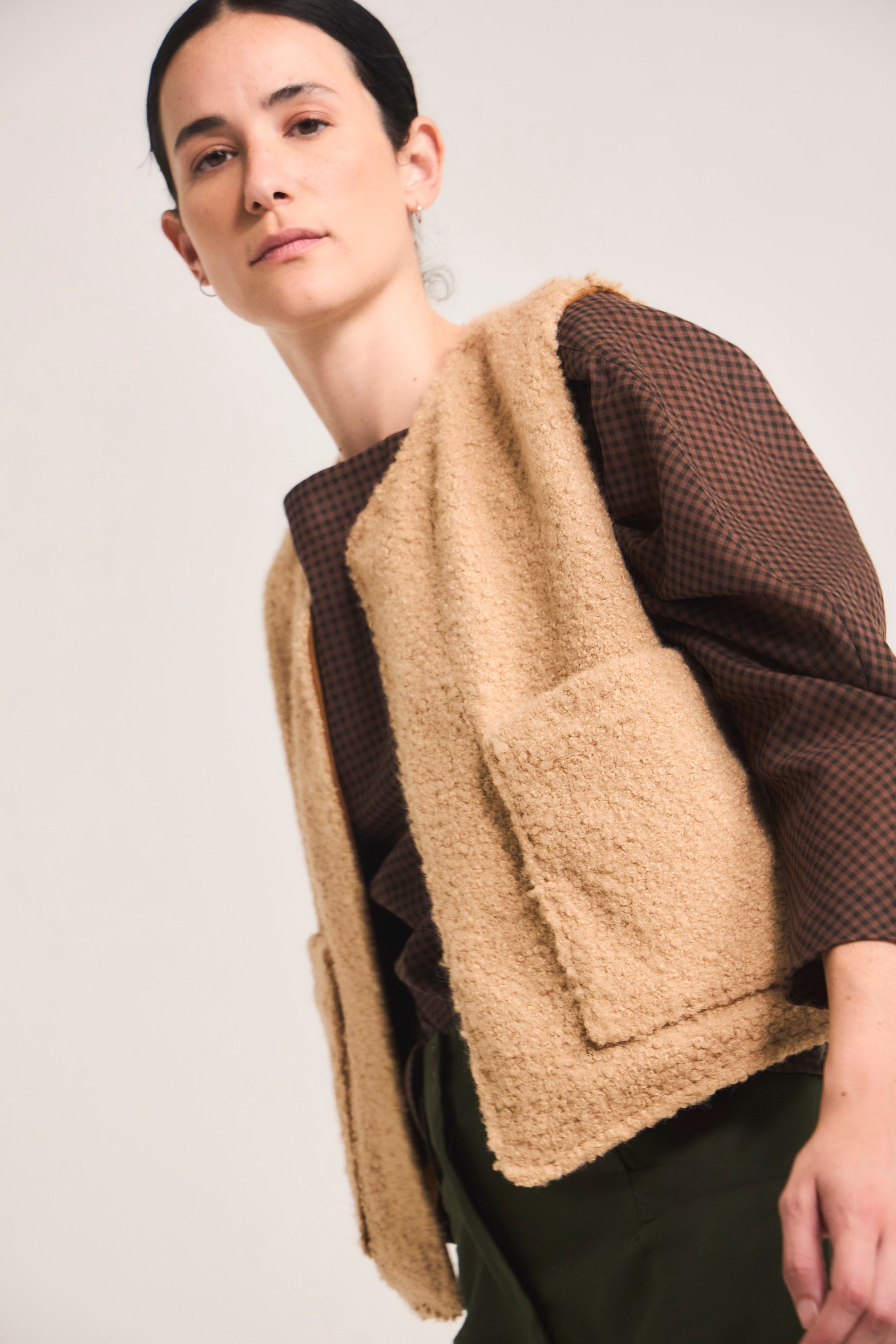 Gilet Reversible Infini Corderito Beige/ Camel