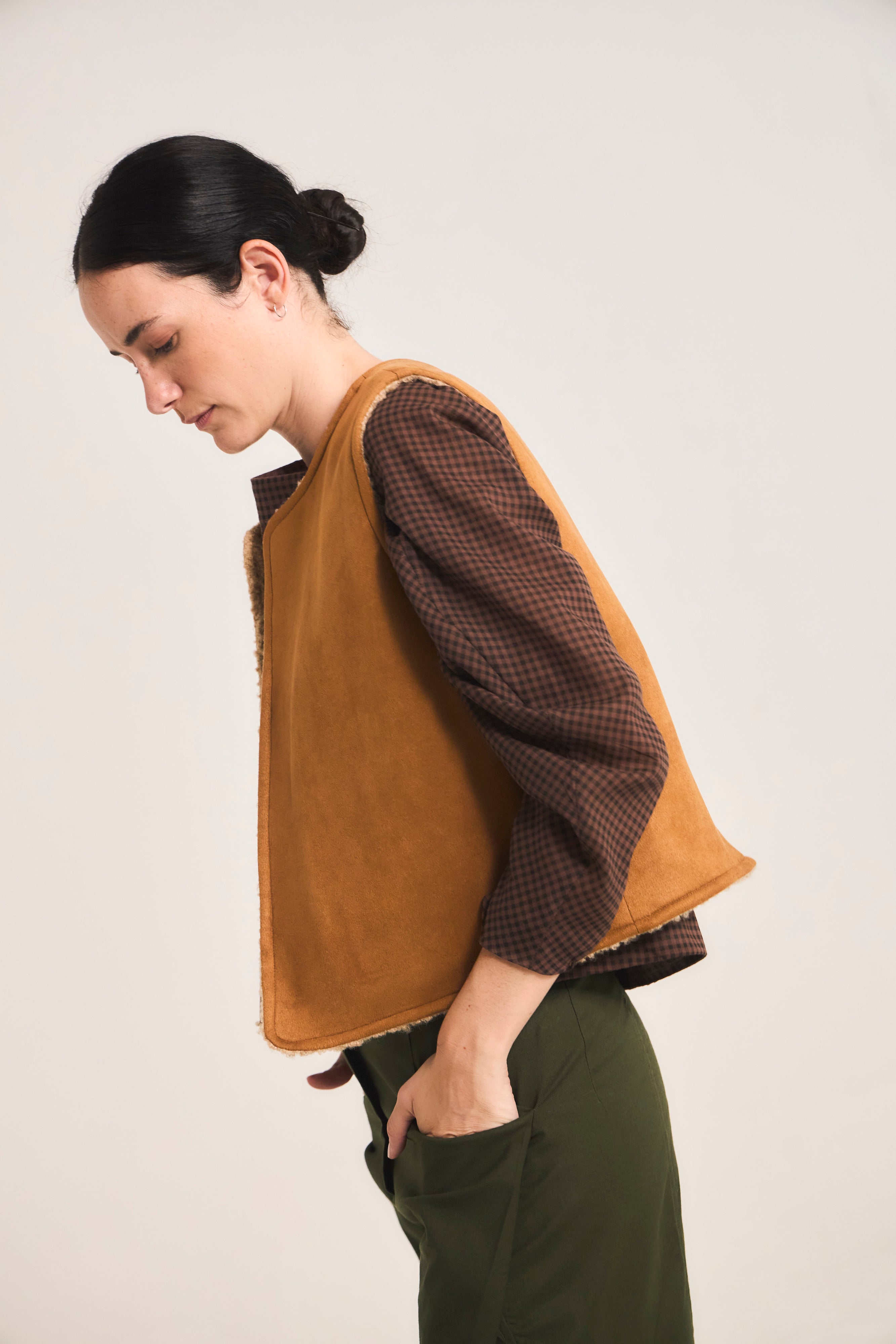 Gilet Reversible Infini Corderito Beige/ Camel