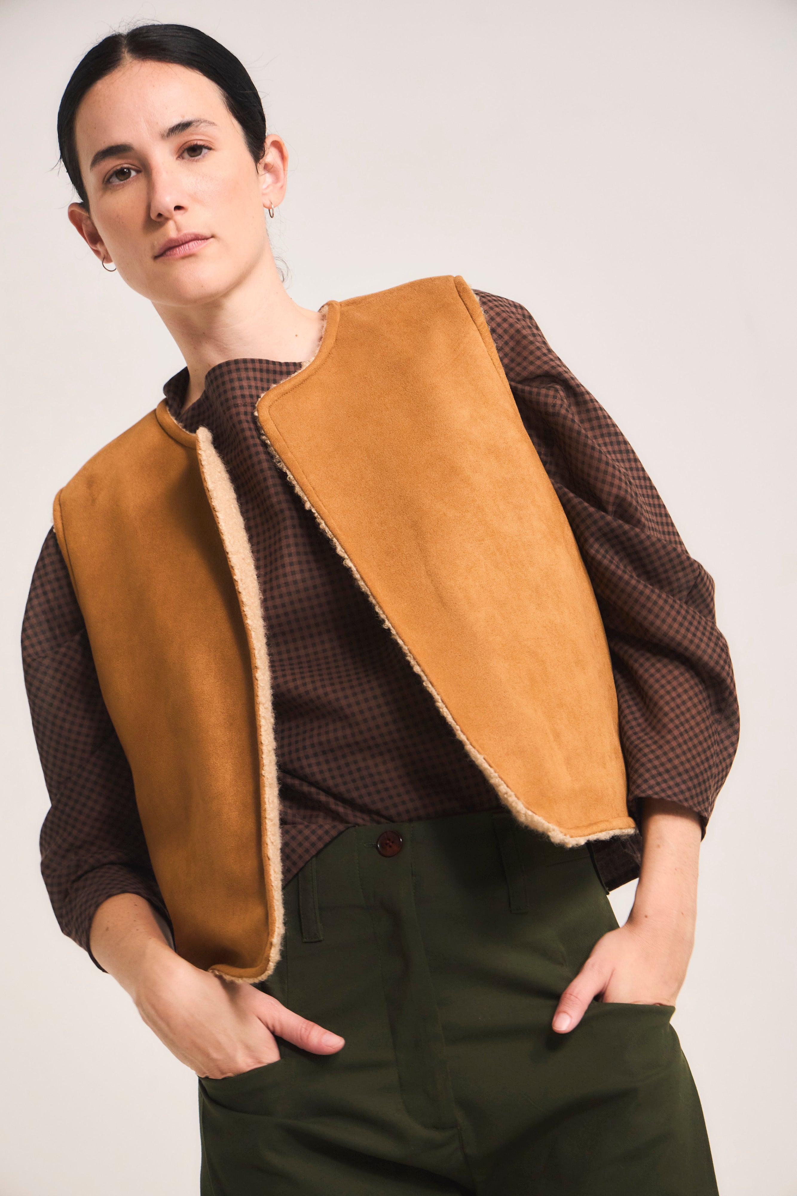 Gilet Reversible Infini Corderito Beige/ Camel
