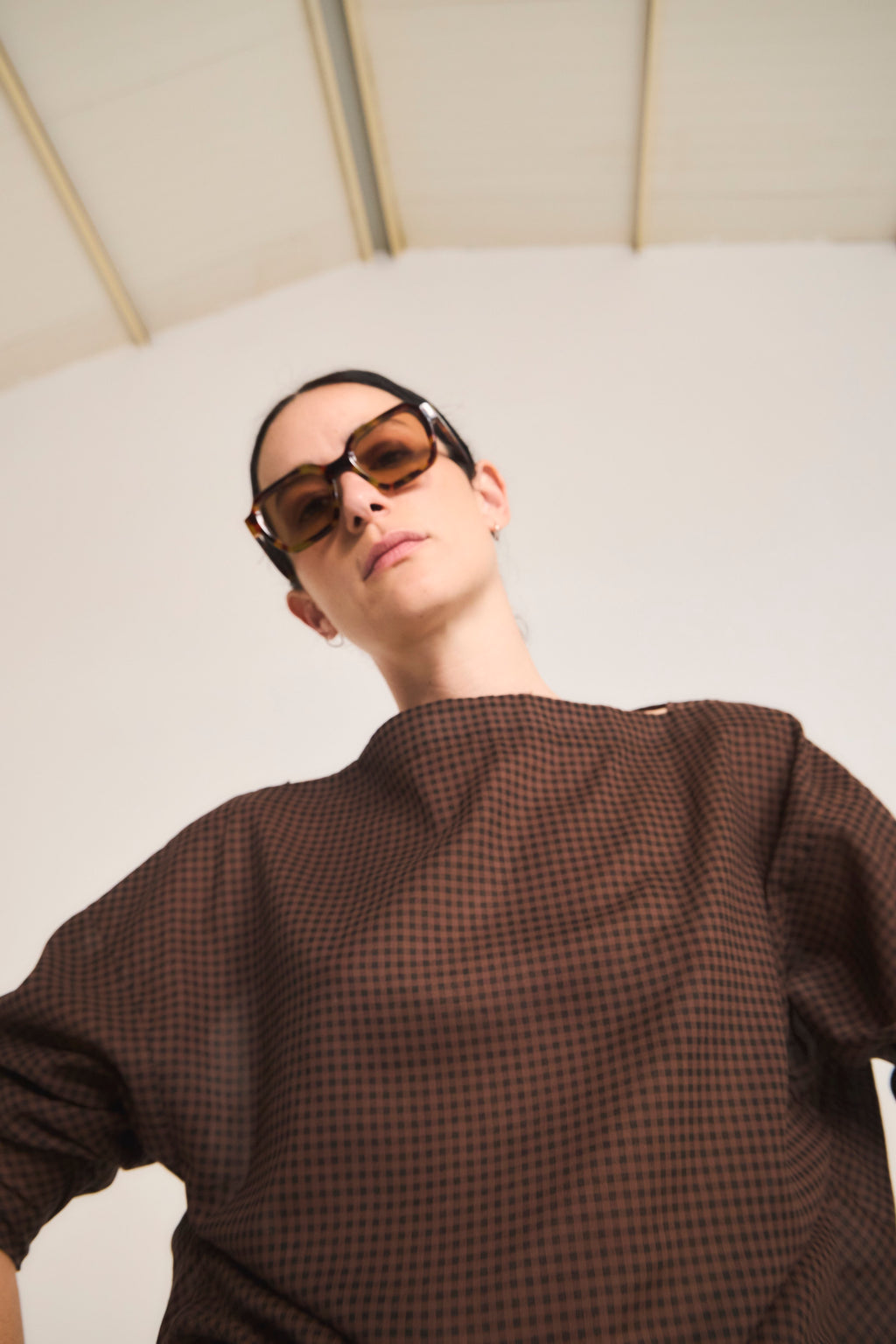 Blusa Trame Cuadrille Café