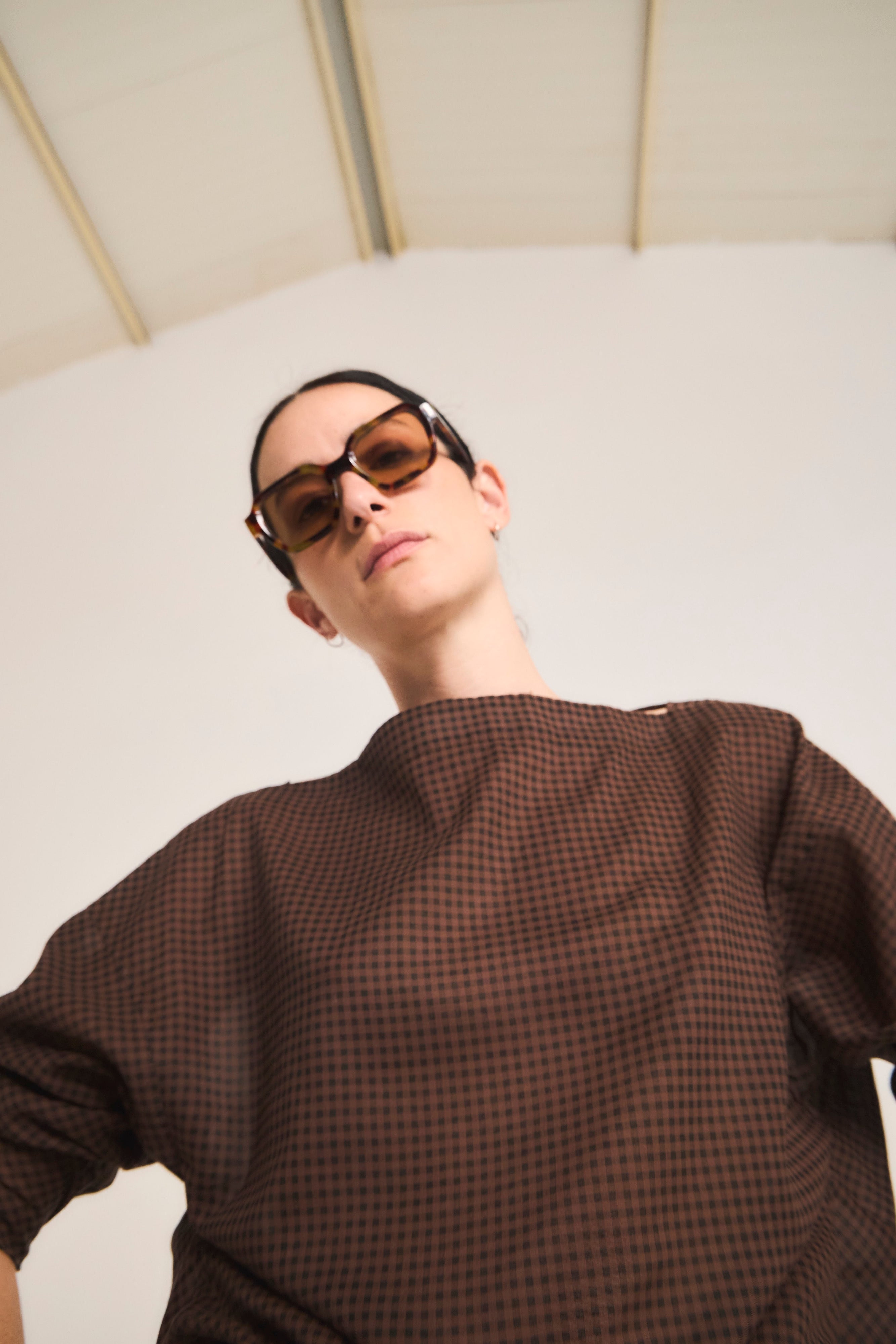 Blusa Trame Cuadrille Café