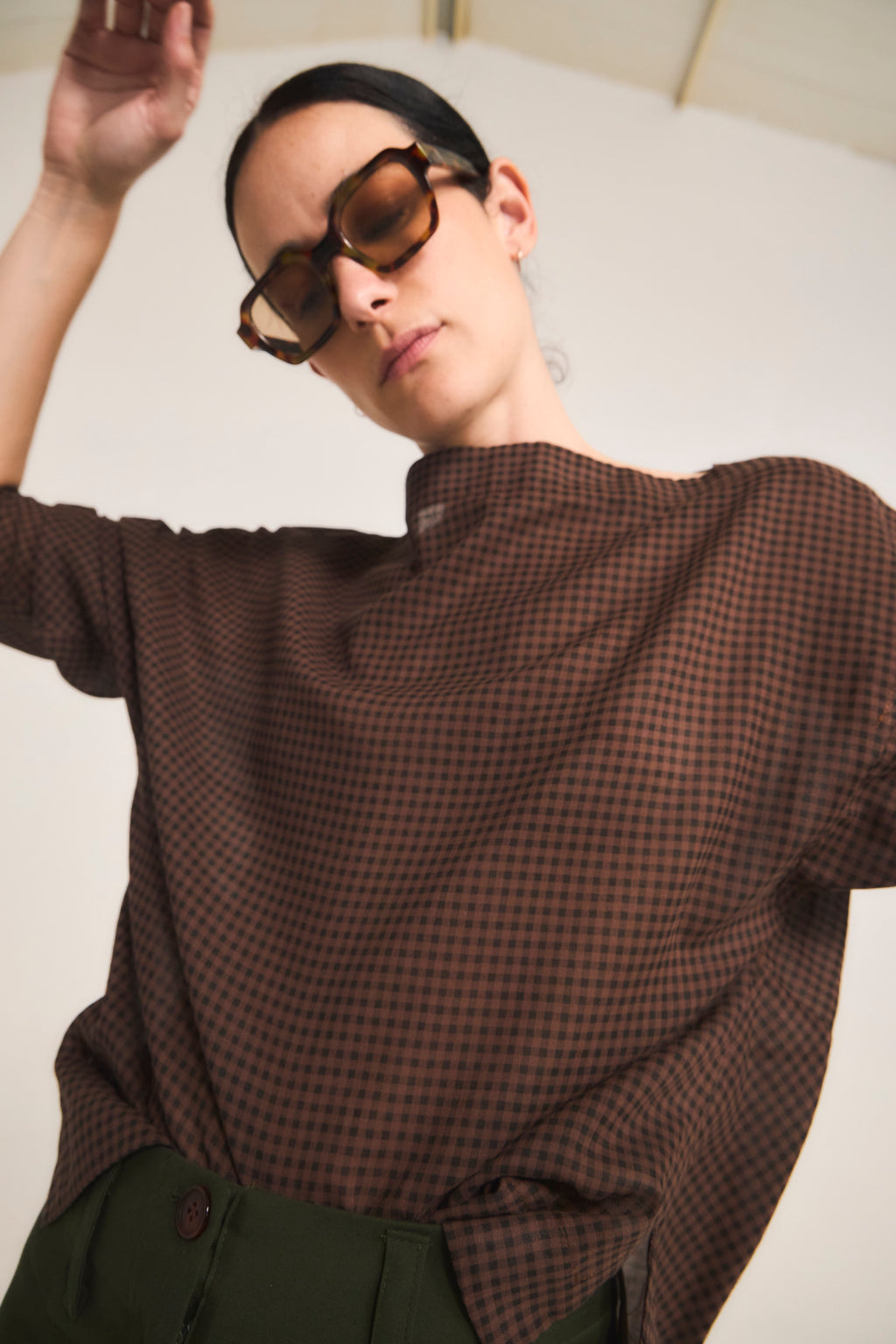Blusa Trame Cuadrille Café