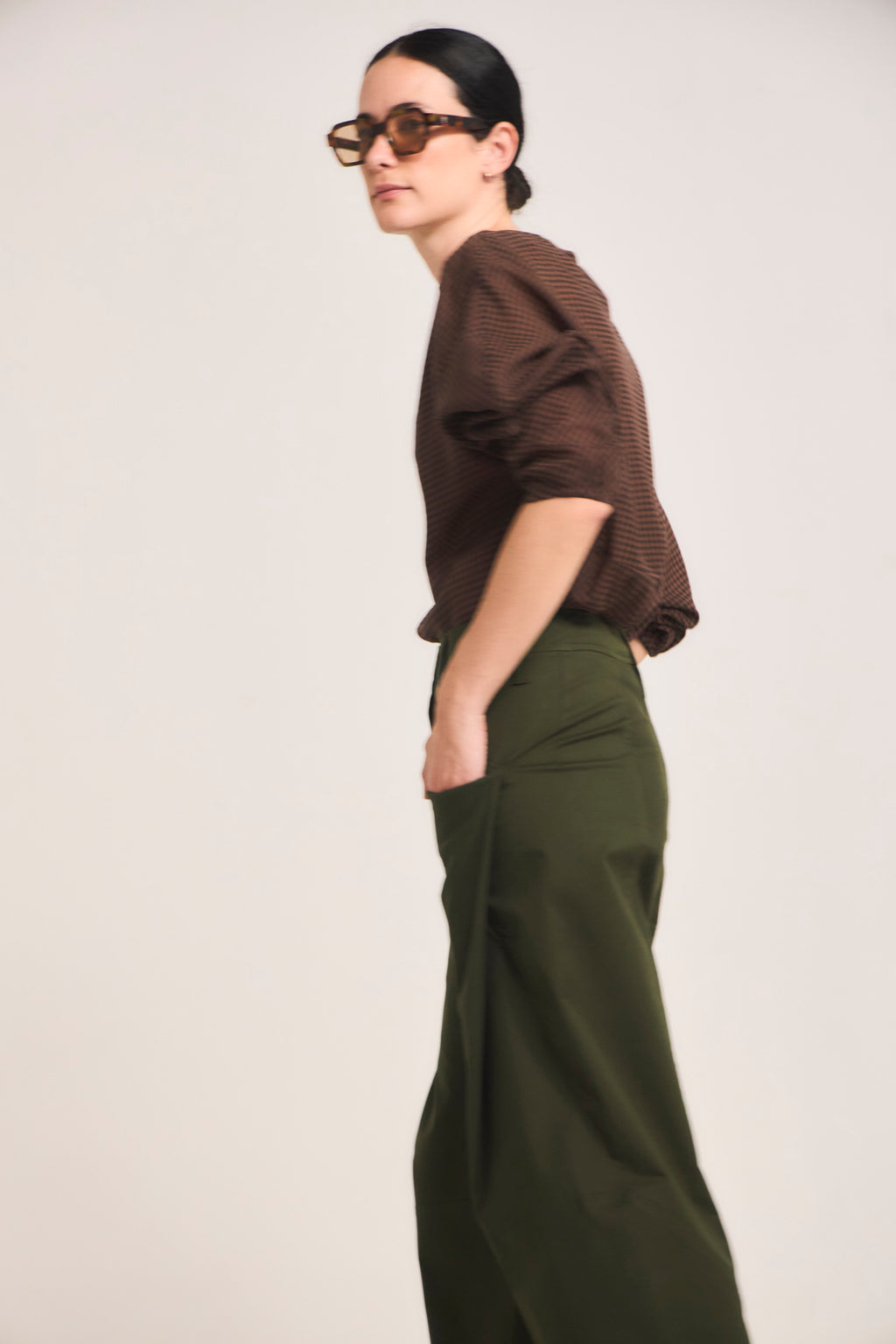 Blusa Trame Cuadrille Café