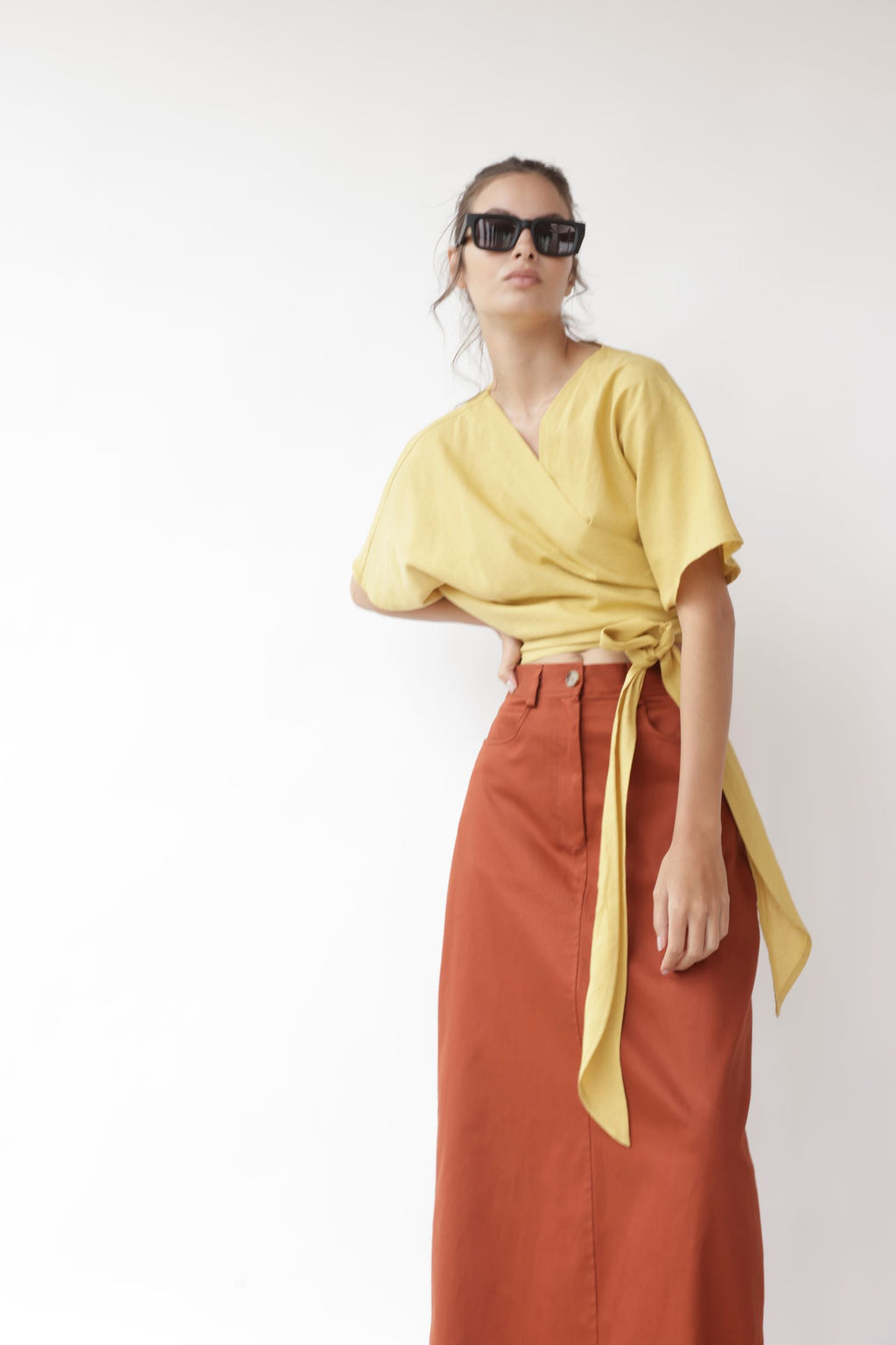 Falda Esme Algodón Terracota