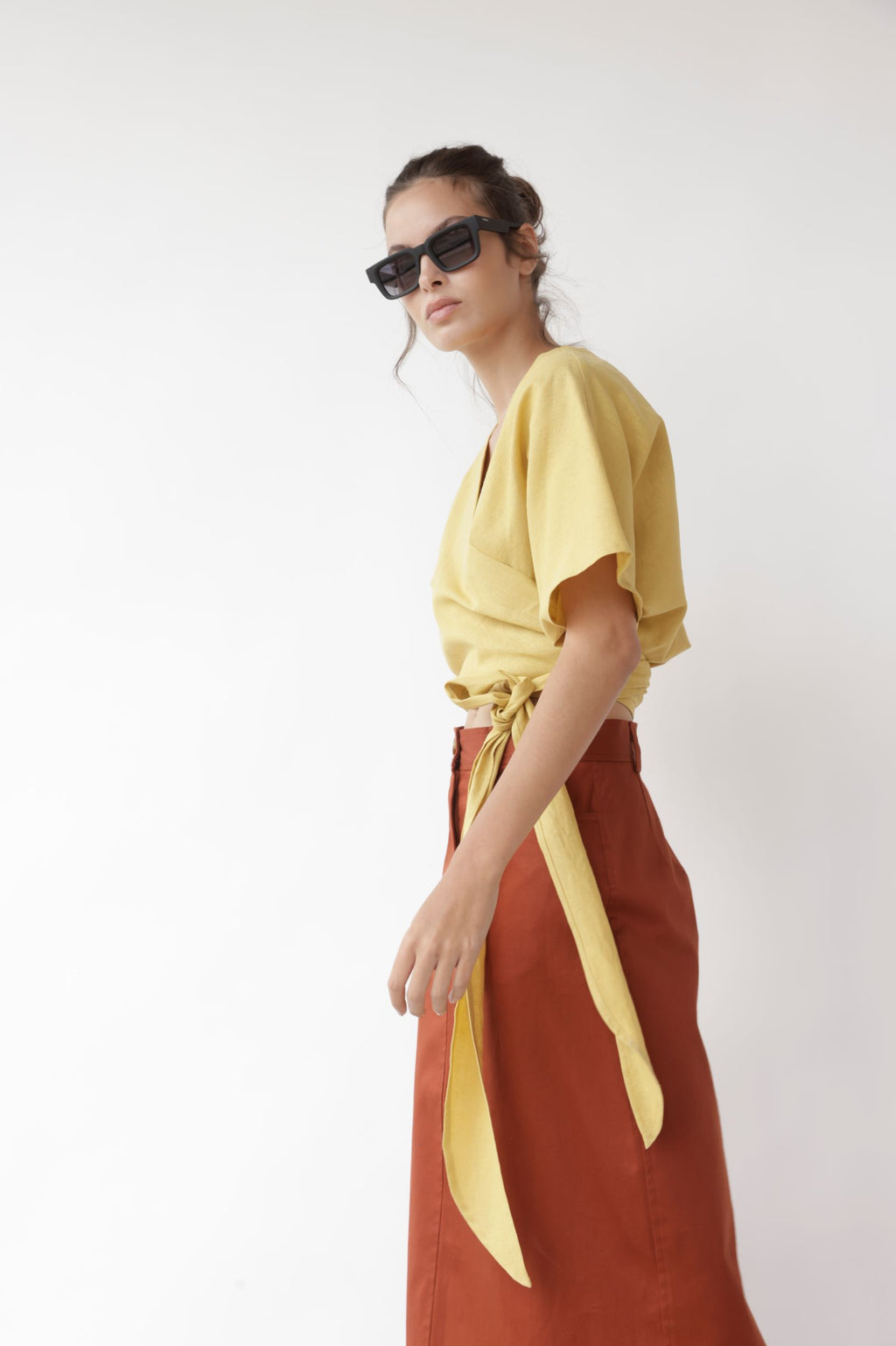 Falda Esme Algodón Terracota