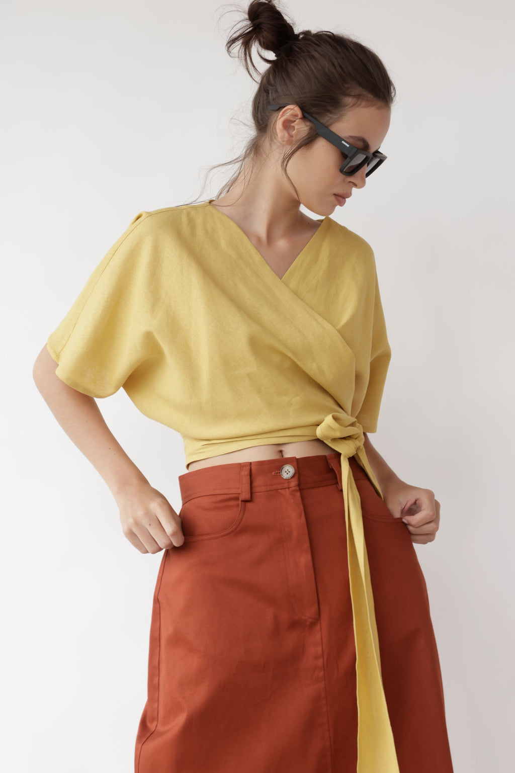 Falda Esme Algodón Terracota